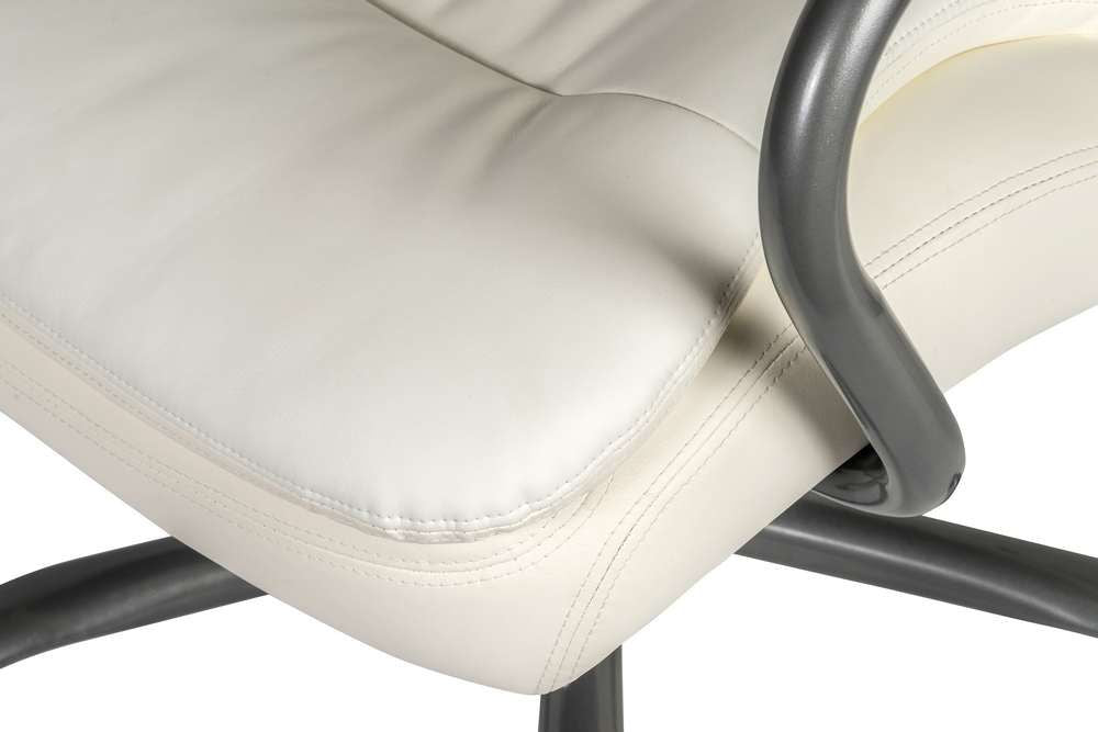 Goliath White Leather Bariatric Office Chair