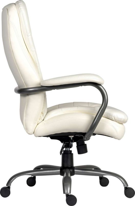 Goliath White Leather Bariatric Office Chair