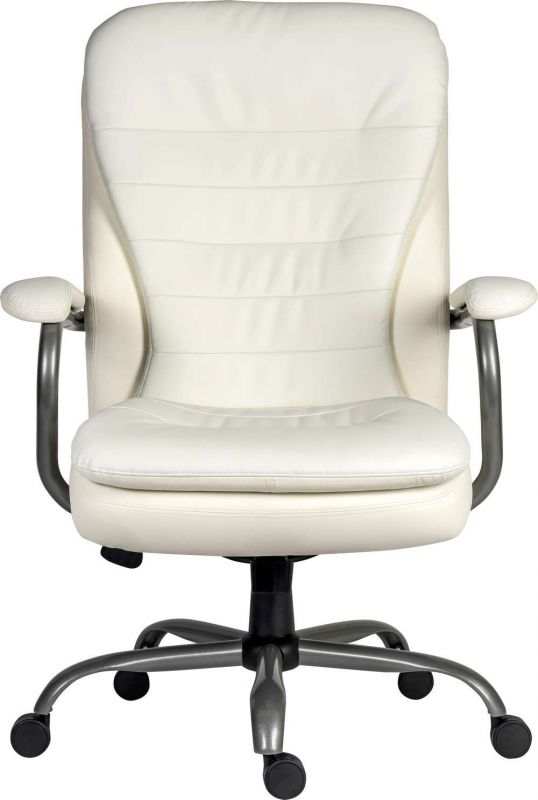 Goliath White Leather Bariatric Office Chair