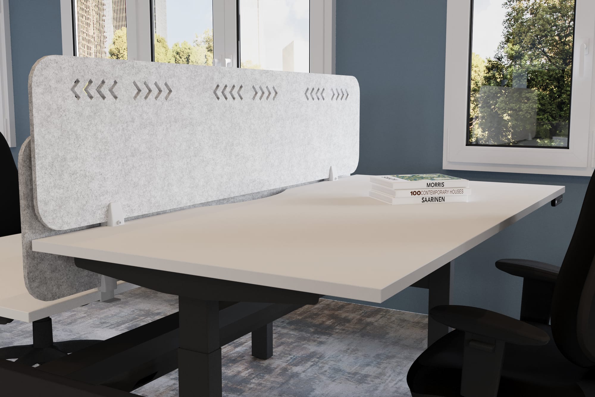 Koala Acoustic Desk Mounted Arrow PET Screen