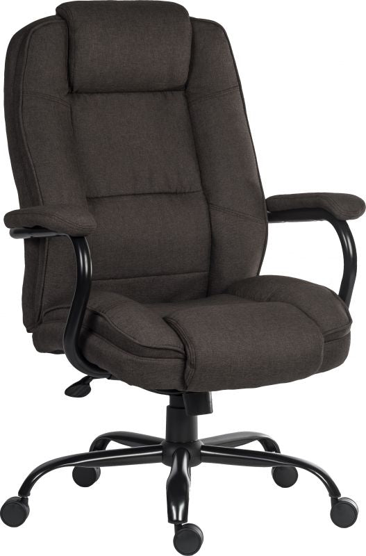 Goliath Duo Bark Brown Fabric Heavy Duty Office Chair 27 Stone | 24 Hour Chair UK