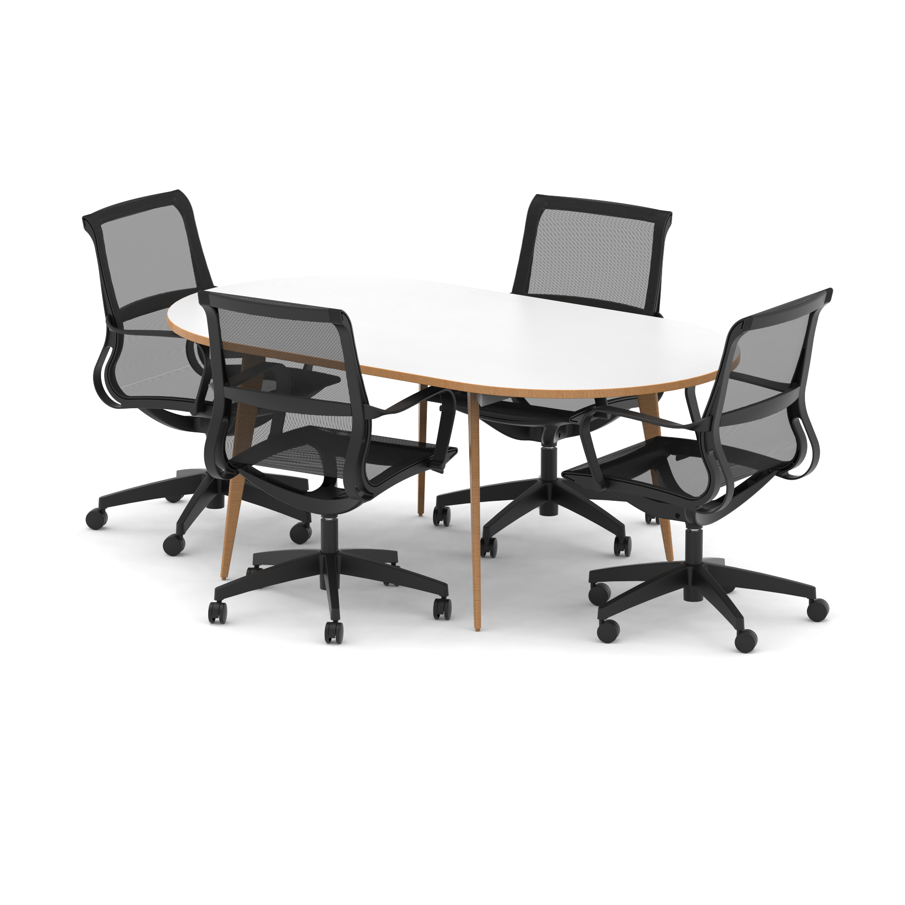 Oslo 1800mm Oval Boardroom Table With Set Of Executive Chairs