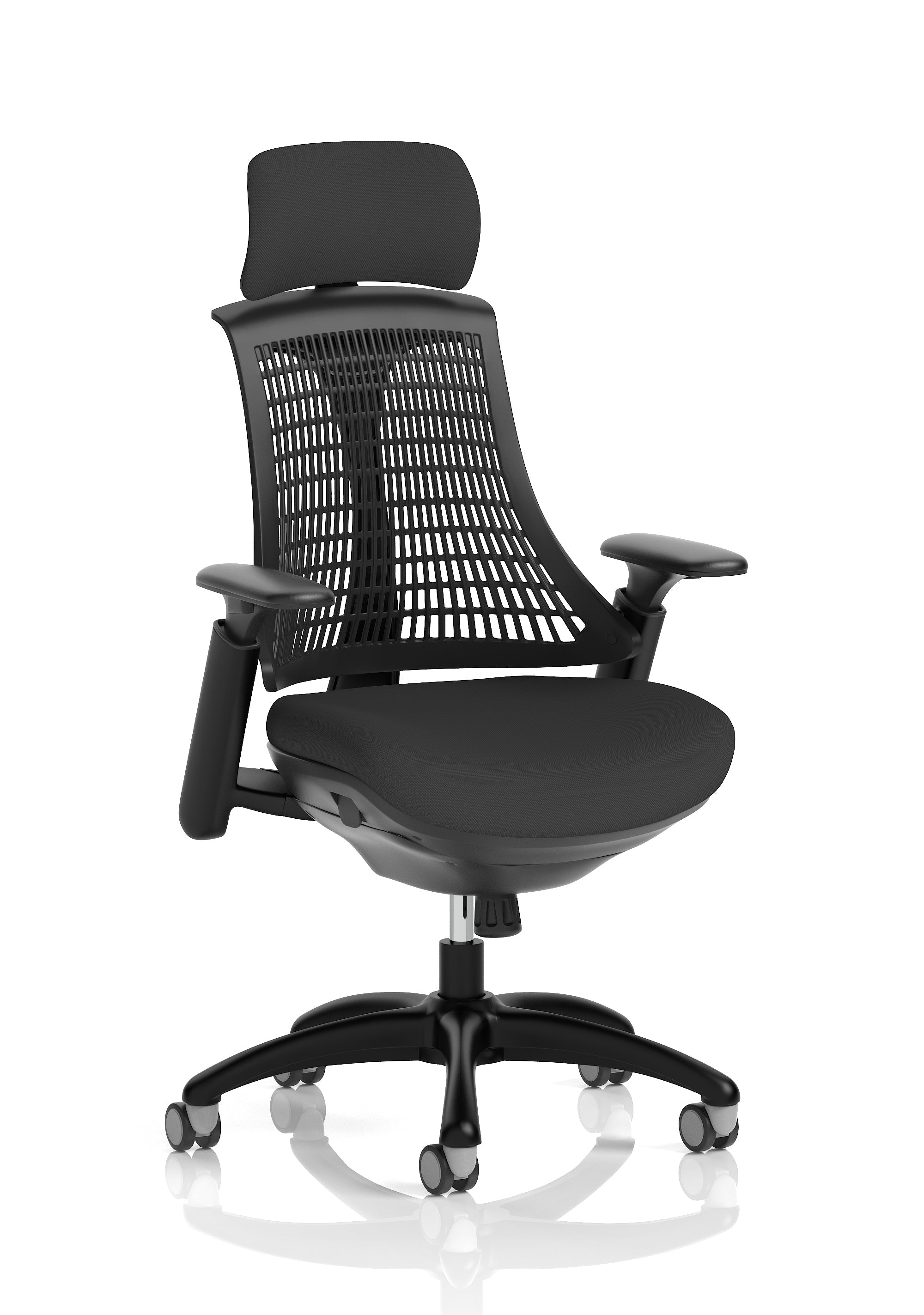 Flex Medium Back Black Frame Task Operator Office Chair with Arms