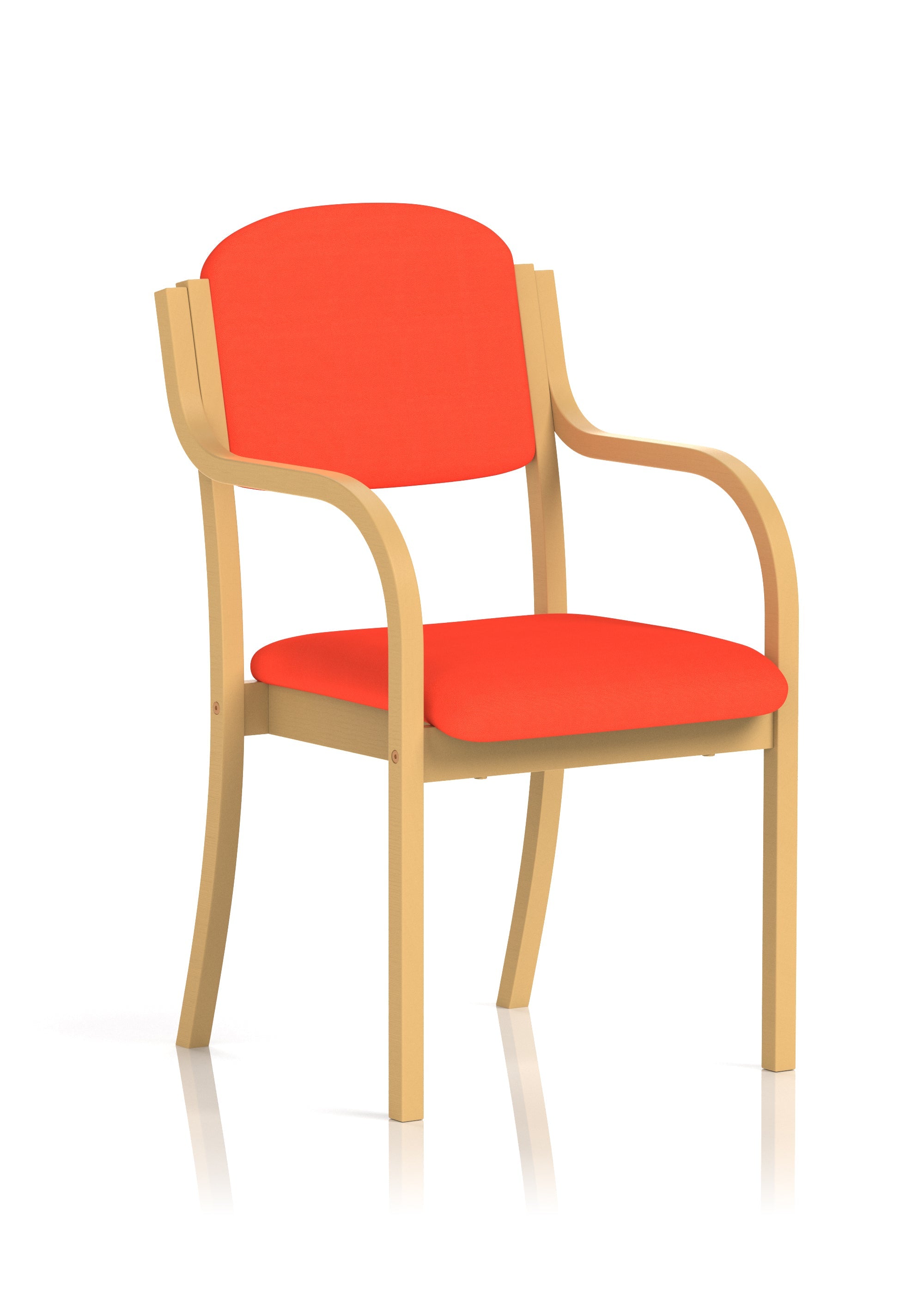 Madrid Wooden Frame Visitor Chair with Arms