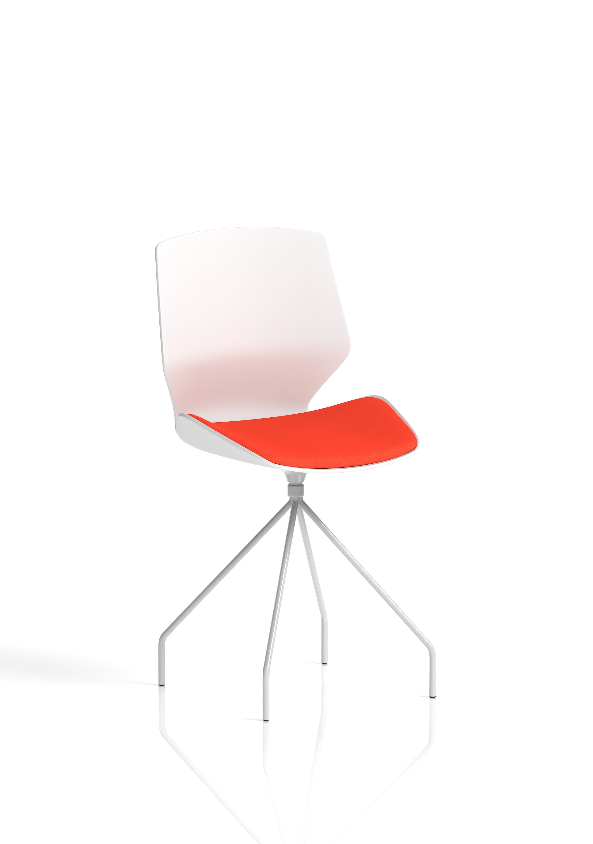 Florence Spindle White Frame Fabric Seat Visitor Chair