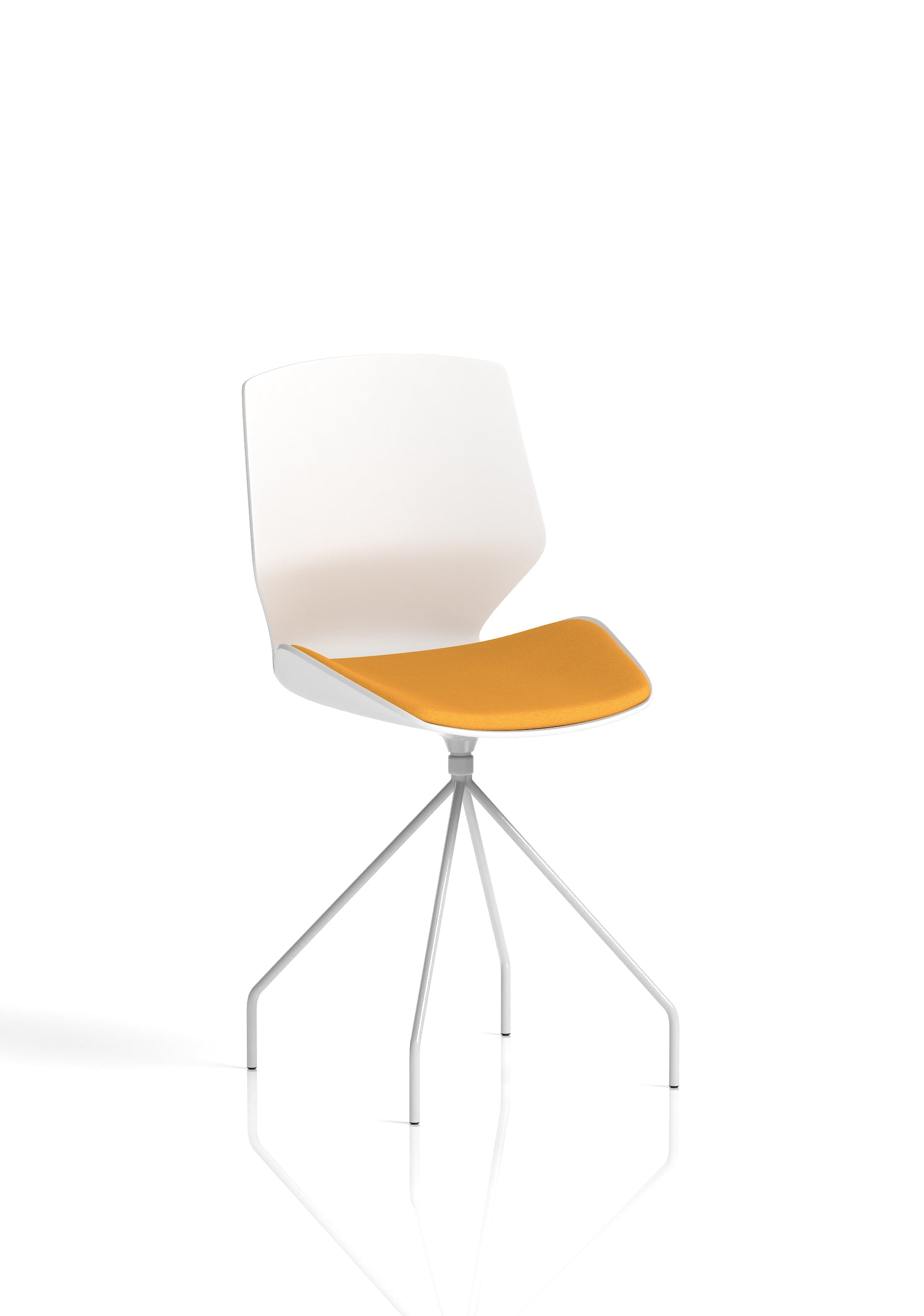 Florence Spindle White Frame Fabric Seat Visitor Chair