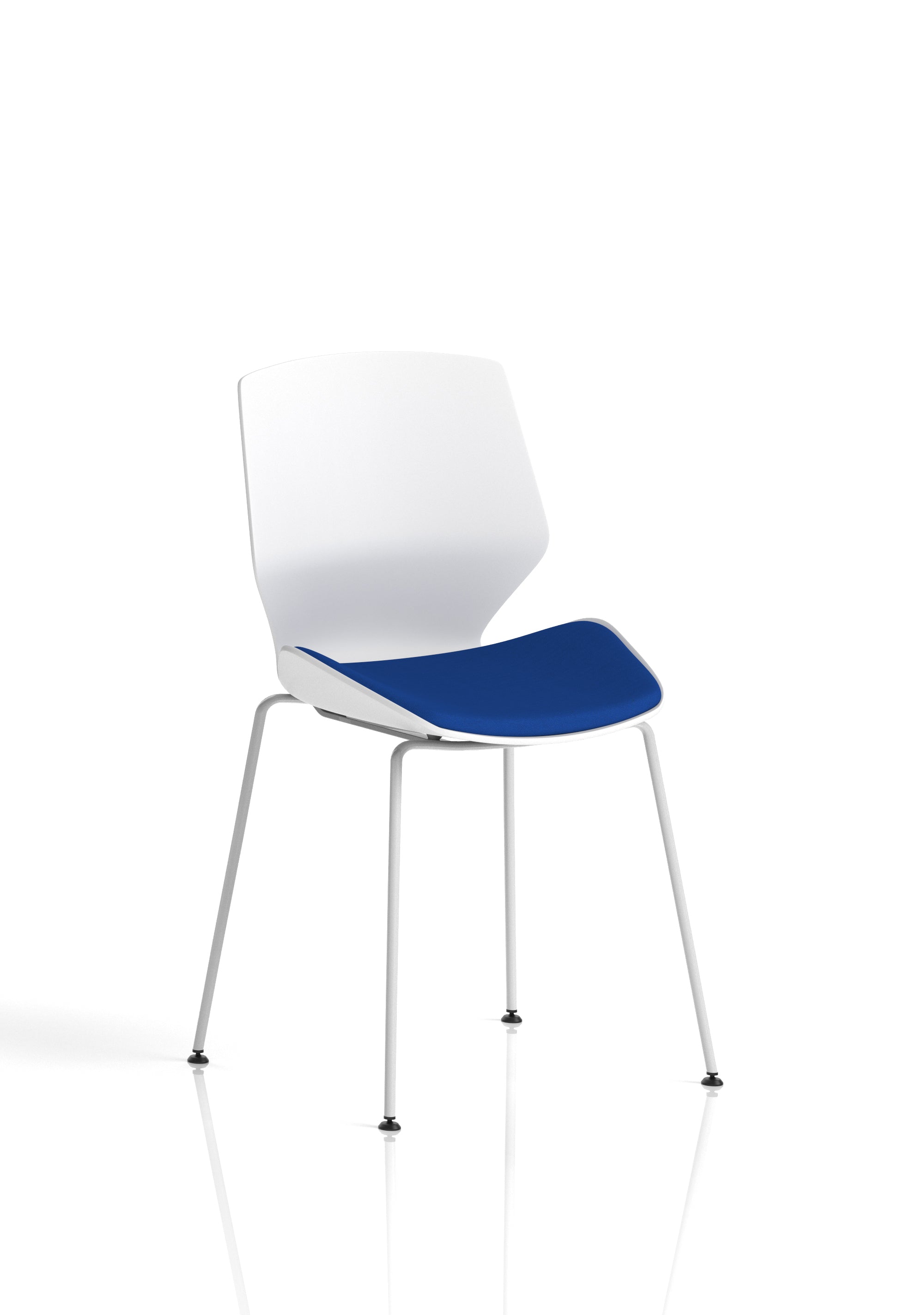 Florence White Frame Fabric Seat Visitor Chair