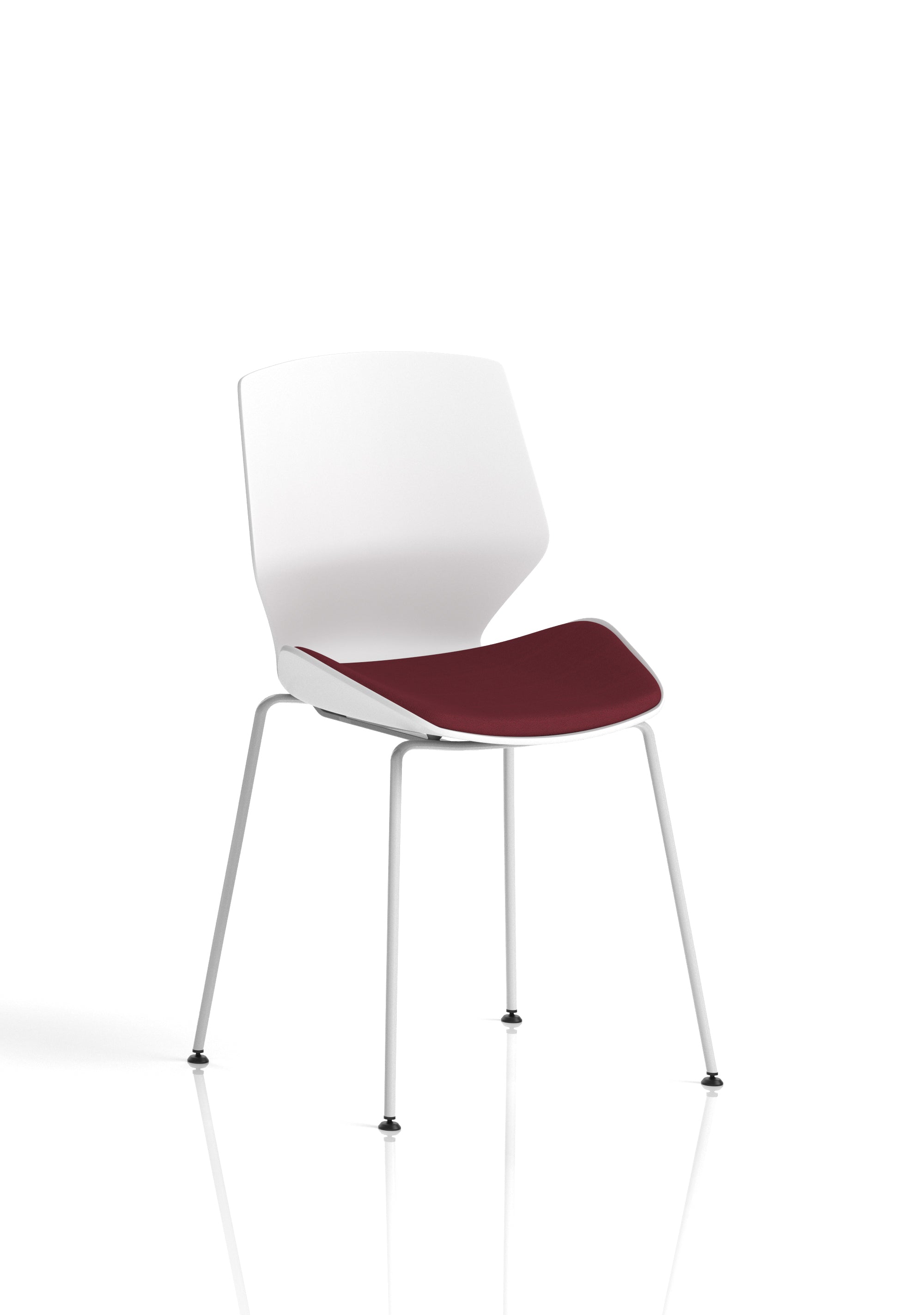 Florence White Frame Fabric Seat Visitor Chair