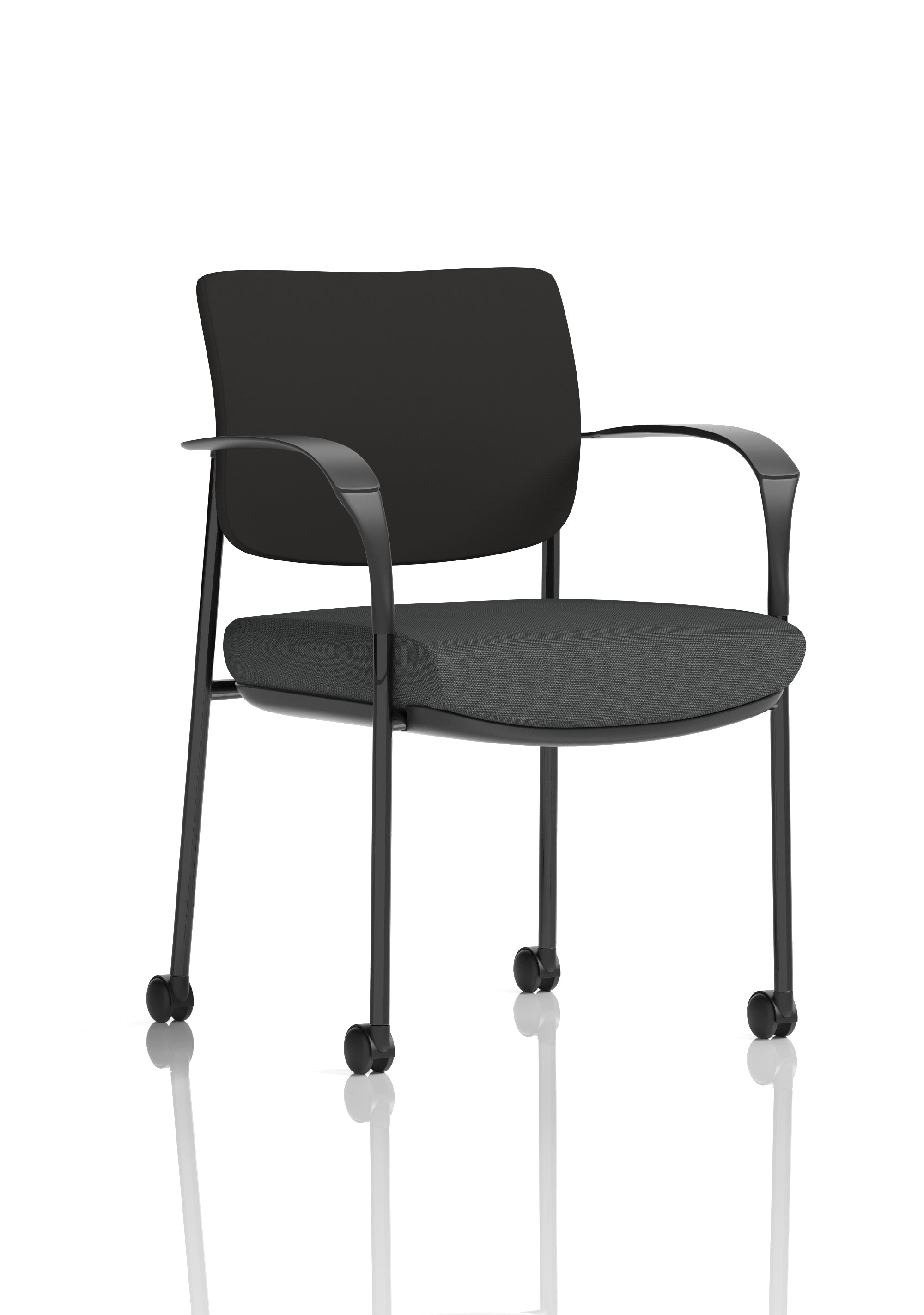 Brunswick Deluxe Medium Back Visitor Office Chair with Arms with Castors In Quest Fabric