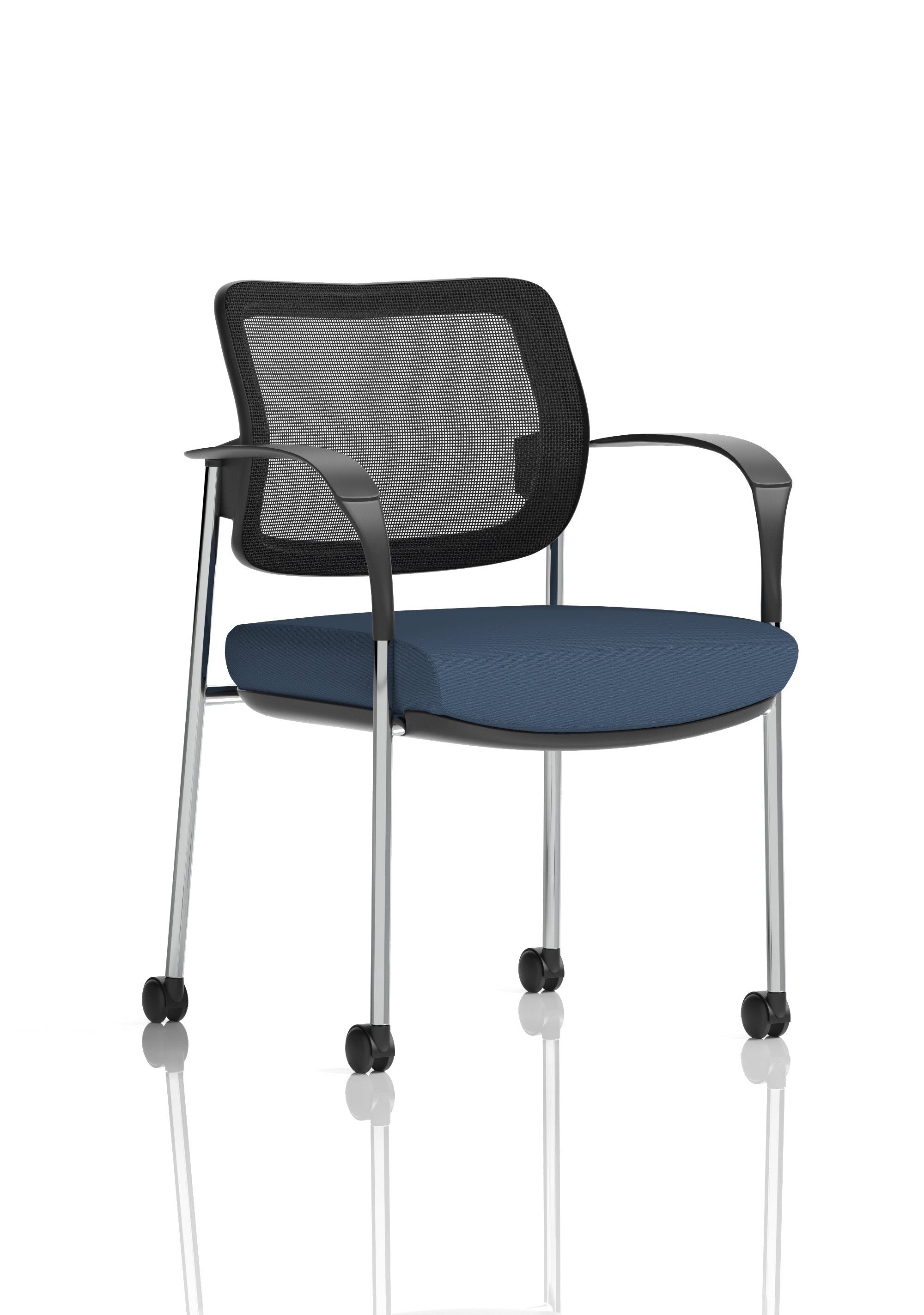 Brunswick Deluxe Medium Back Visitor Office Chair with Arms with Castors In Quest Fabric
