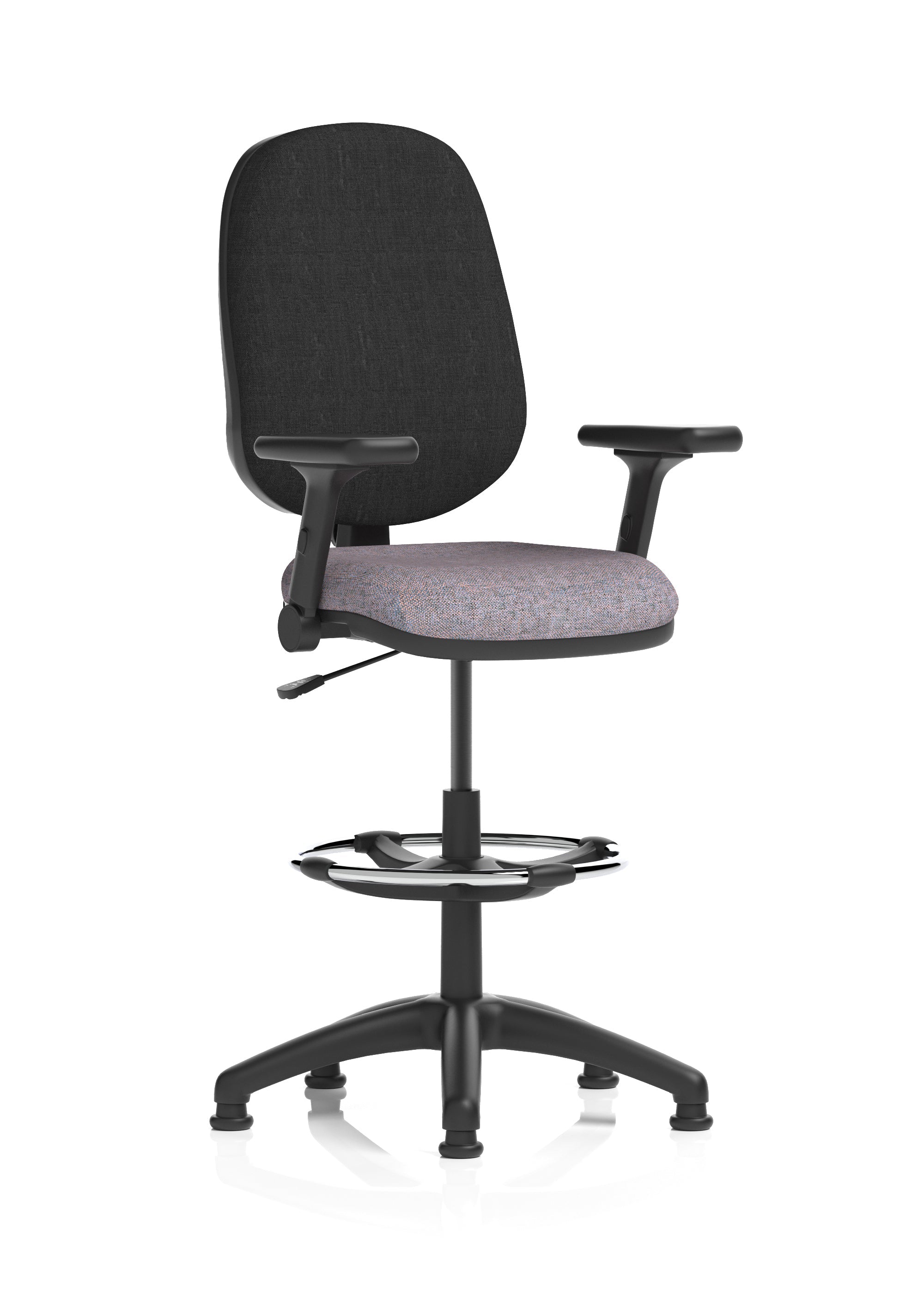 Eclipse Plus I Medium Back Task Operator Office Chair with Hi Rise Draughtsman Kit In Quest And Rivet Fabric