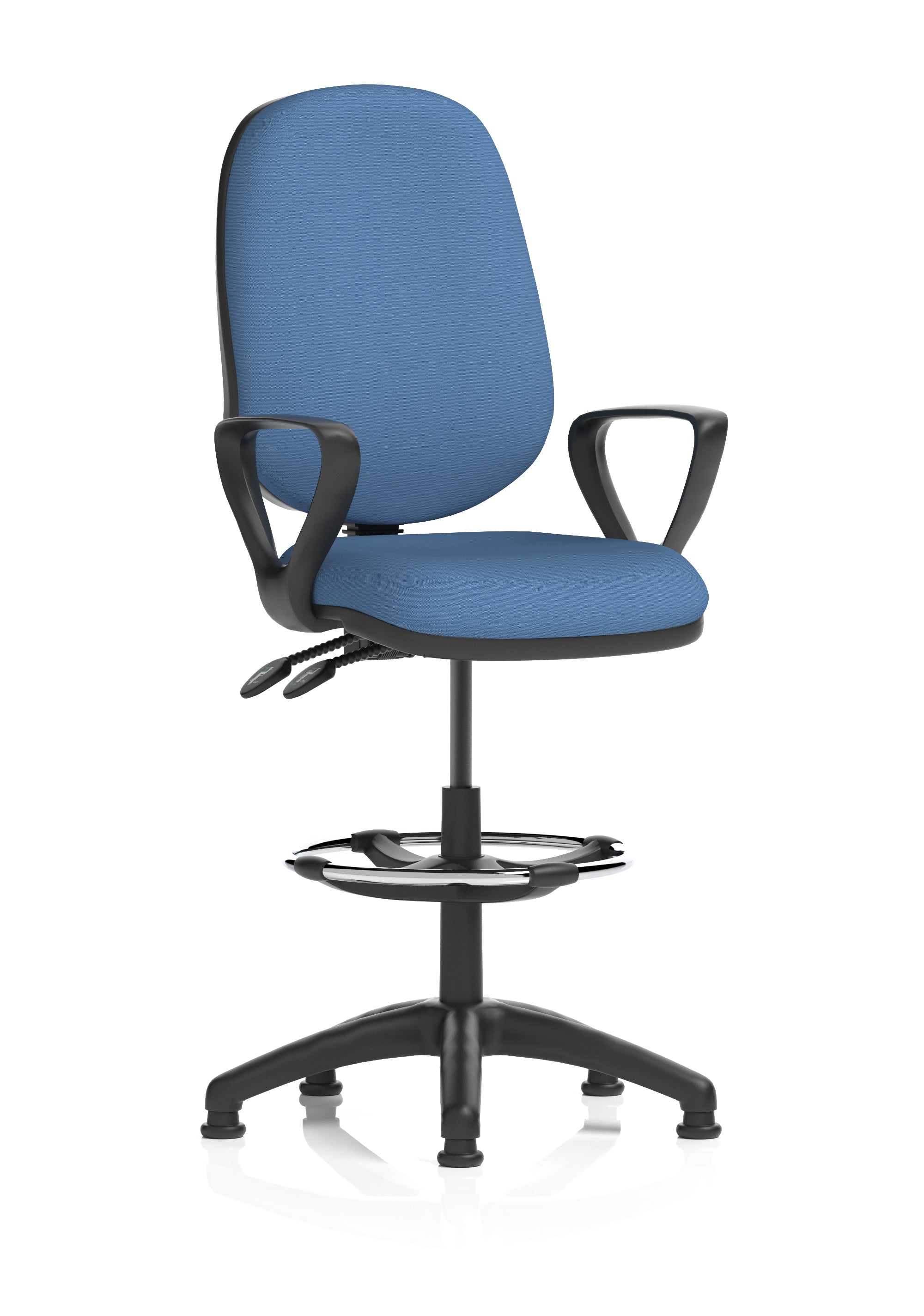Eclipse Plus II Task Operator Office Chair with Hi Rise Draughtsman Kit In Quest And Rivet Fabric