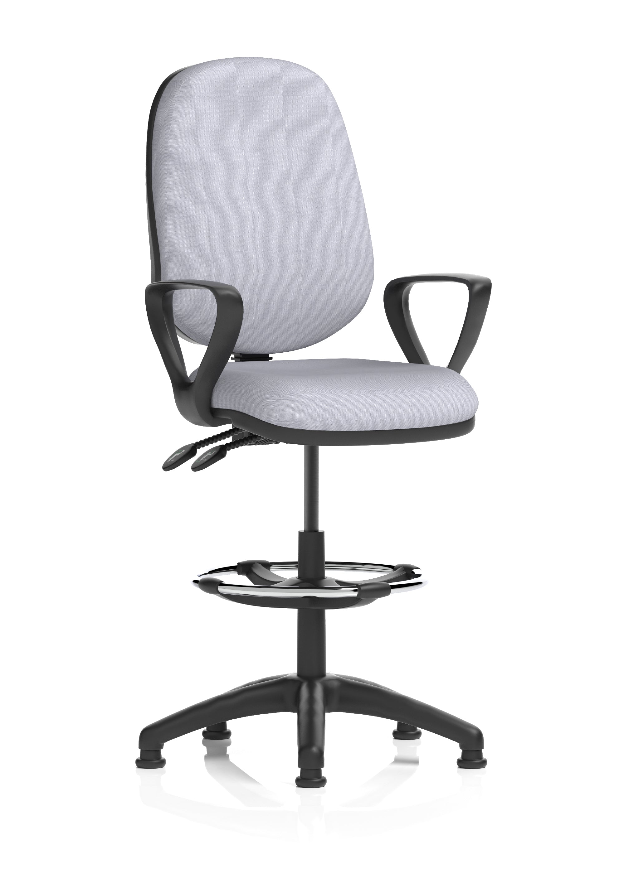Eclipse Plus II Task Operator Office Chair with Hi Rise Draughtsman Kit In Quest And Rivet Fabric