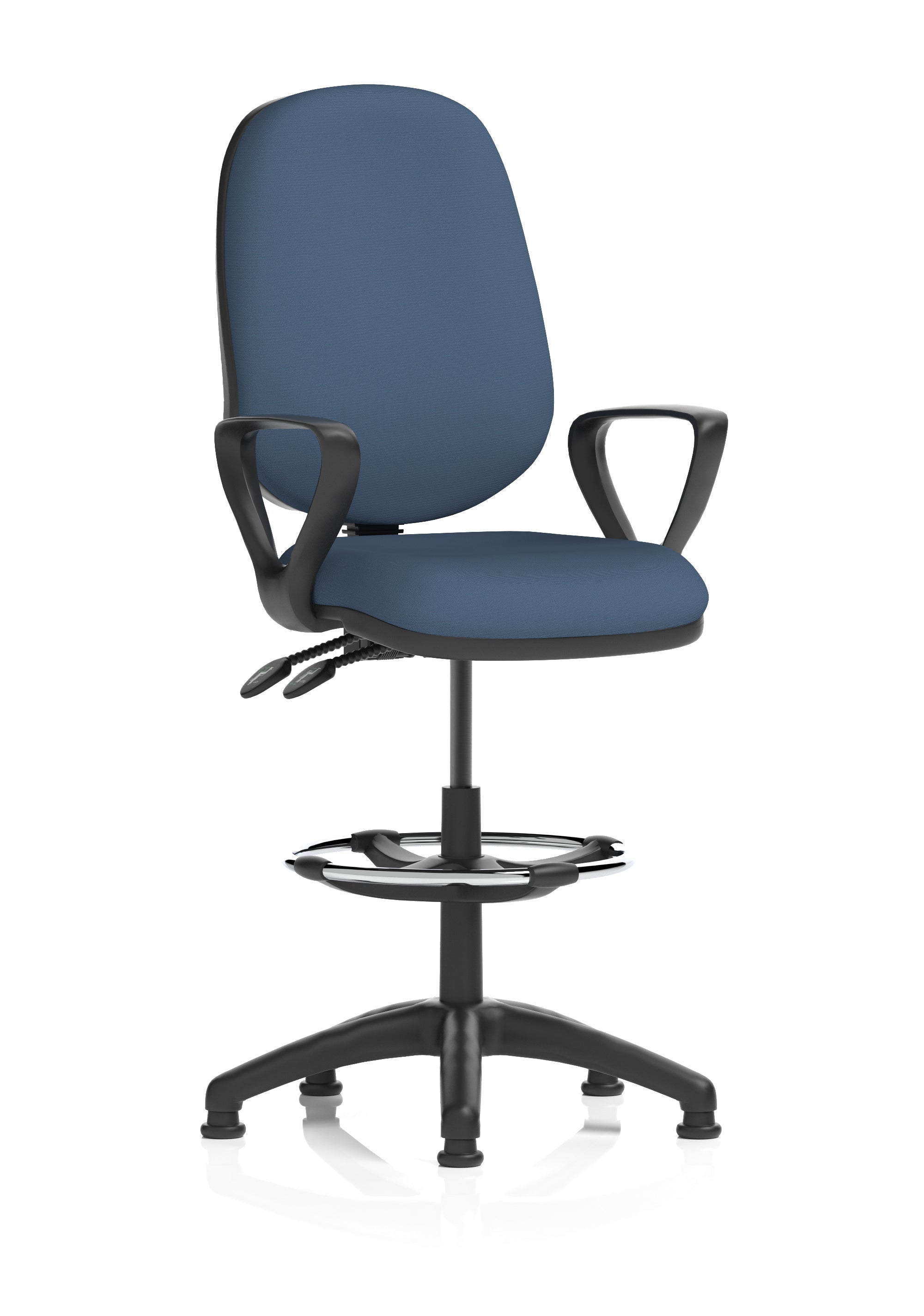 Eclipse Plus II Task Operator Office Chair with Hi Rise Draughtsman Kit In Quest And Rivet Fabric
