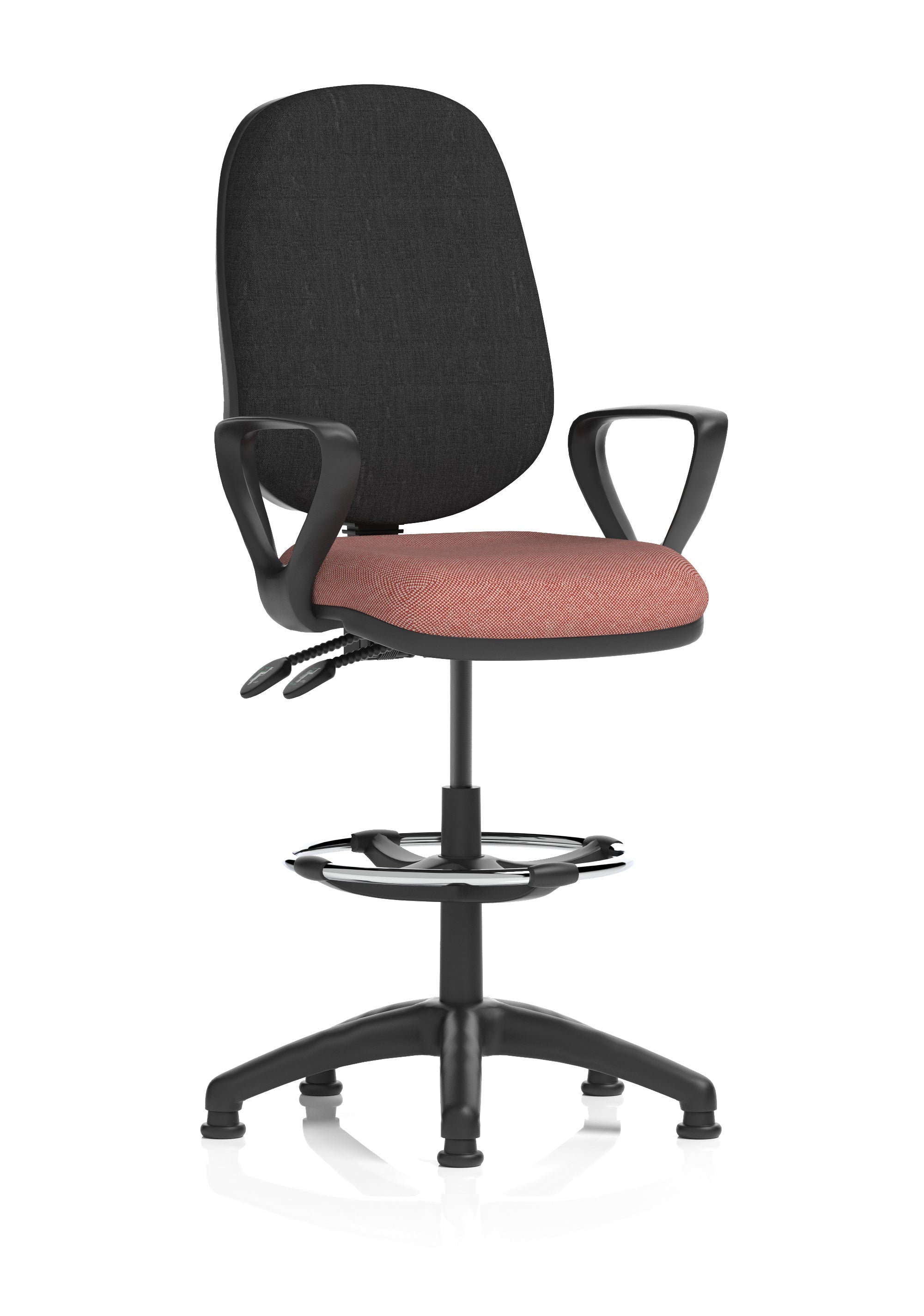 Eclipse Plus II Task Operator Office Chair with Hi Rise Draughtsman Kit In Quest And Rivet Fabric