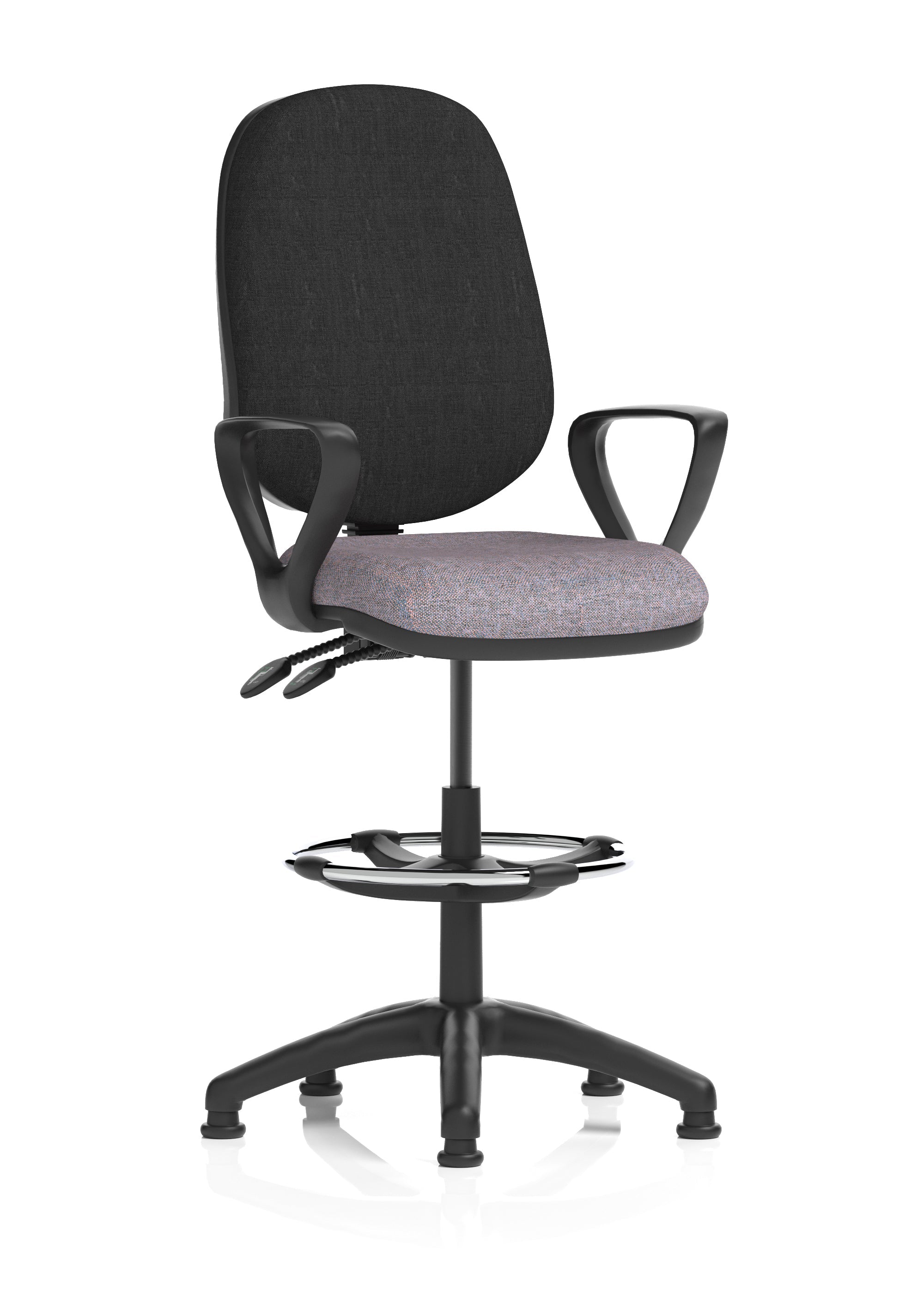 Eclipse Plus II Task Operator Office Chair with Hi Rise Draughtsman Kit In Quest And Rivet Fabric