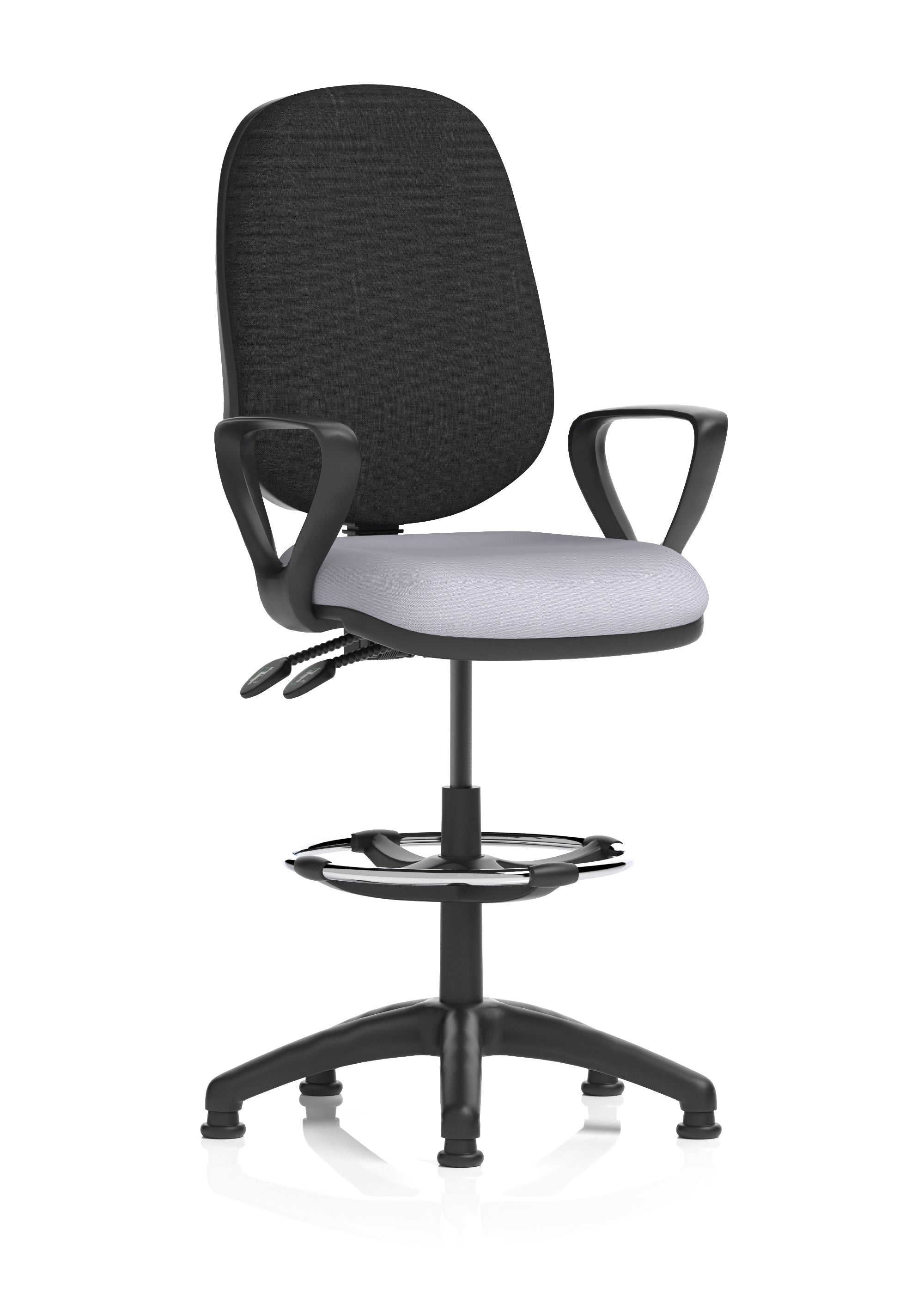 Eclipse Plus II Task Operator Office Chair with Hi Rise Draughtsman Kit In Quest And Rivet Fabric