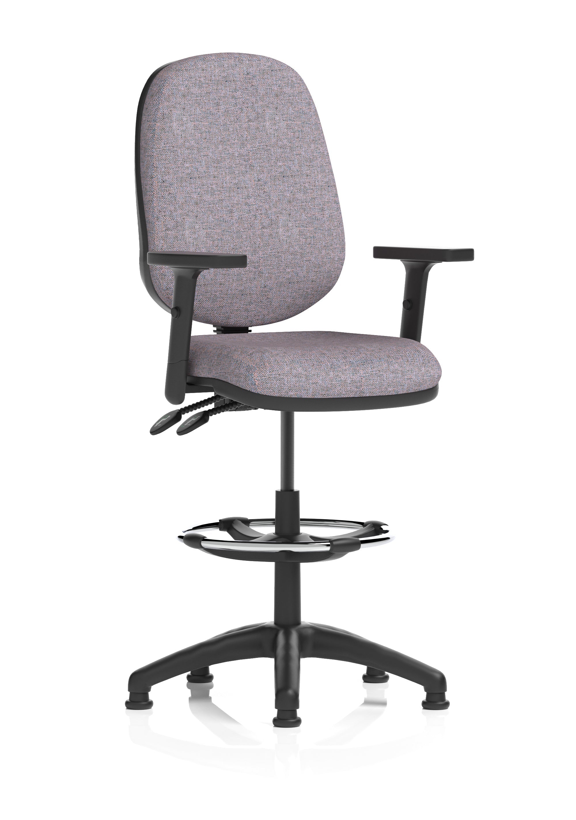 Eclipse Plus II Task Operator Office Chair with Hi Rise Draughtsman Kit In Quest And Rivet Fabric