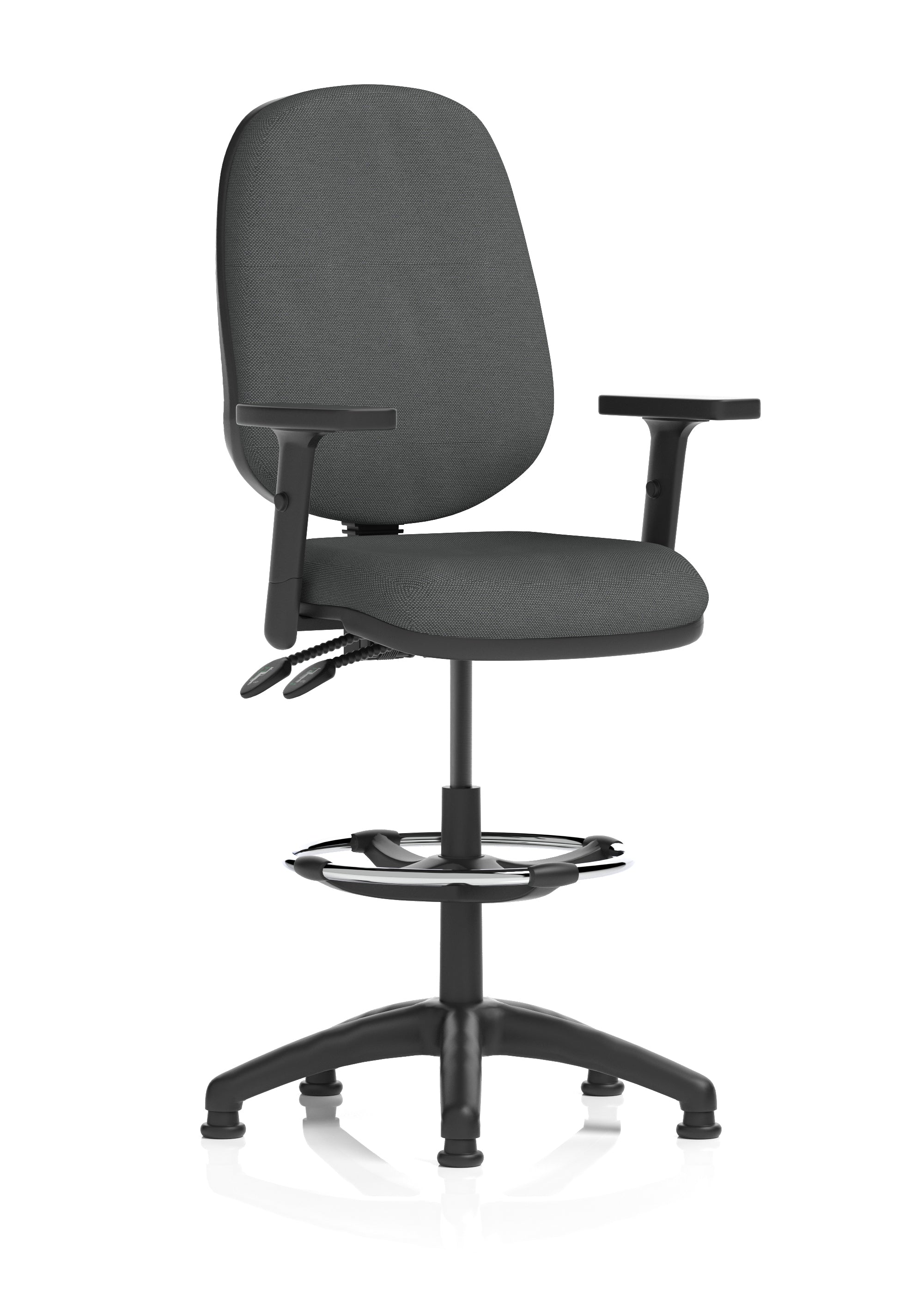 Eclipse Plus II Task Operator Office Chair with Hi Rise Draughtsman Kit In Quest And Rivet Fabric