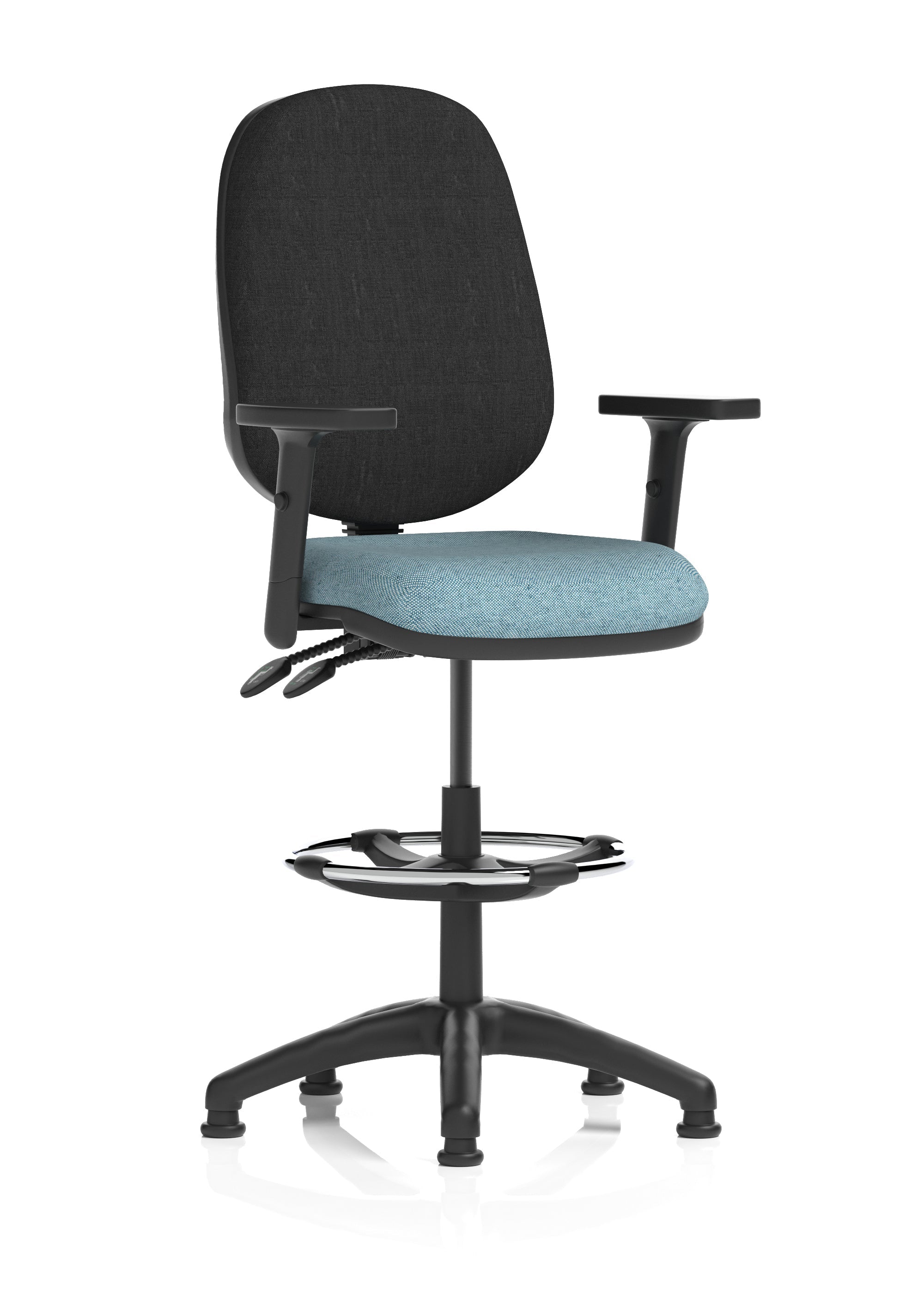 Eclipse Plus II Task Operator Office Chair with Hi Rise Draughtsman Kit In Quest And Rivet Fabric