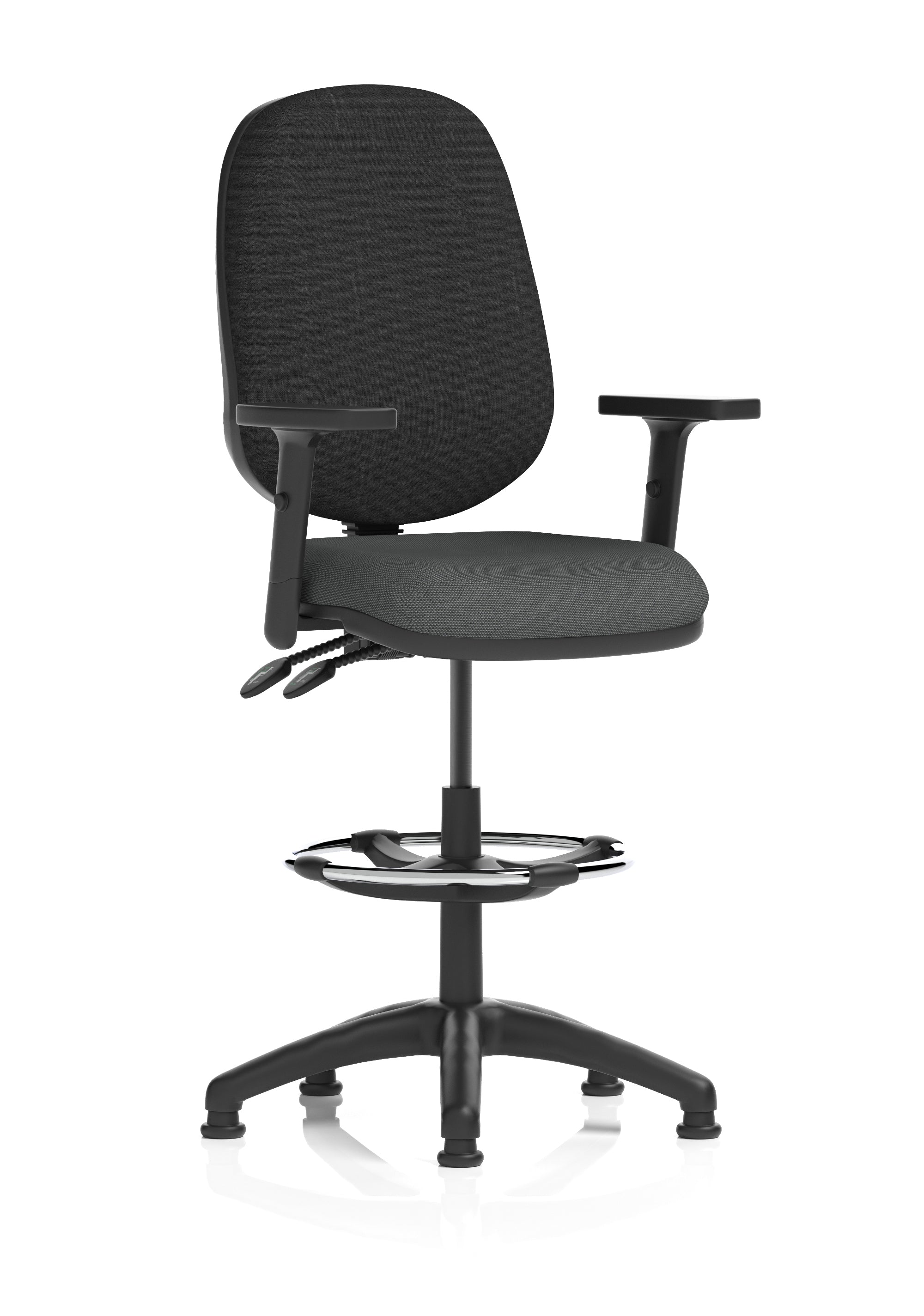 Eclipse Plus II Task Operator Office Chair with Hi Rise Draughtsman Kit In Quest And Rivet Fabric