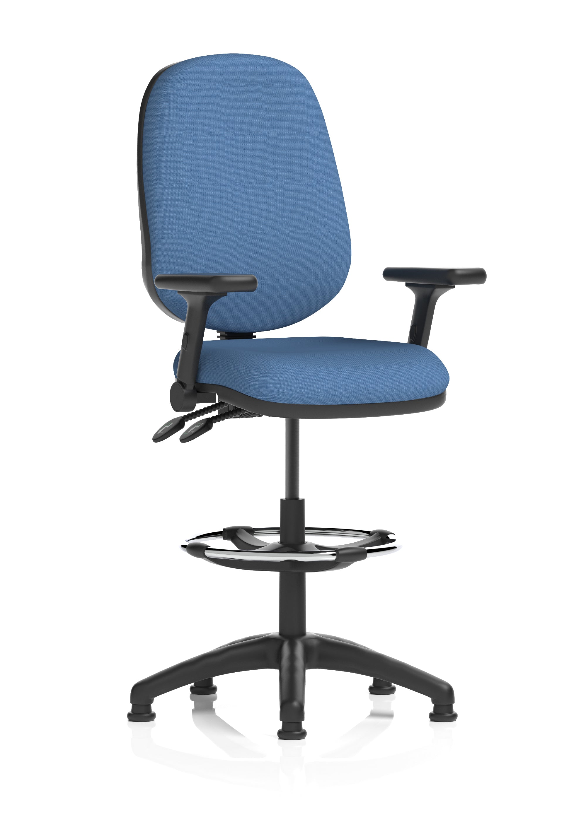 Eclipse Plus II Task Operator Office Chair with Hi Rise Draughtsman Kit In Quest And Rivet Fabric