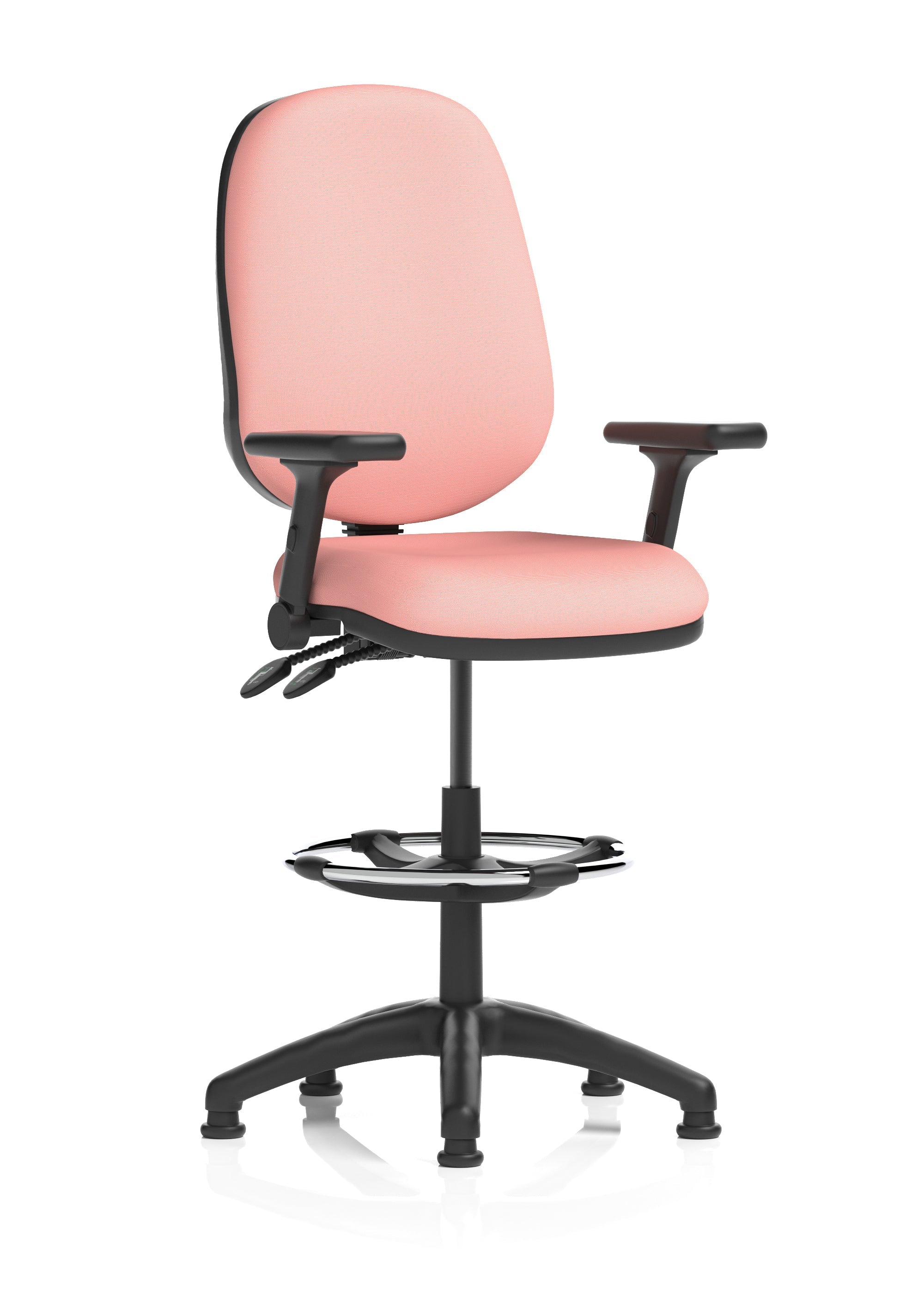 Eclipse Plus II Task Operator Office Chair with Hi Rise Draughtsman Kit In Quest And Rivet Fabric