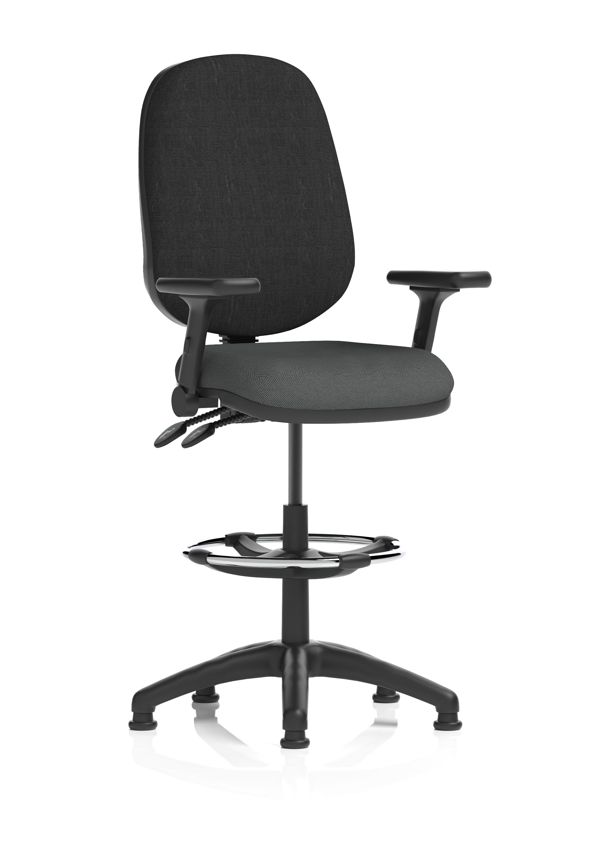 Eclipse Plus II Task Operator Office Chair with Hi Rise Draughtsman Kit In Quest And Rivet Fabric