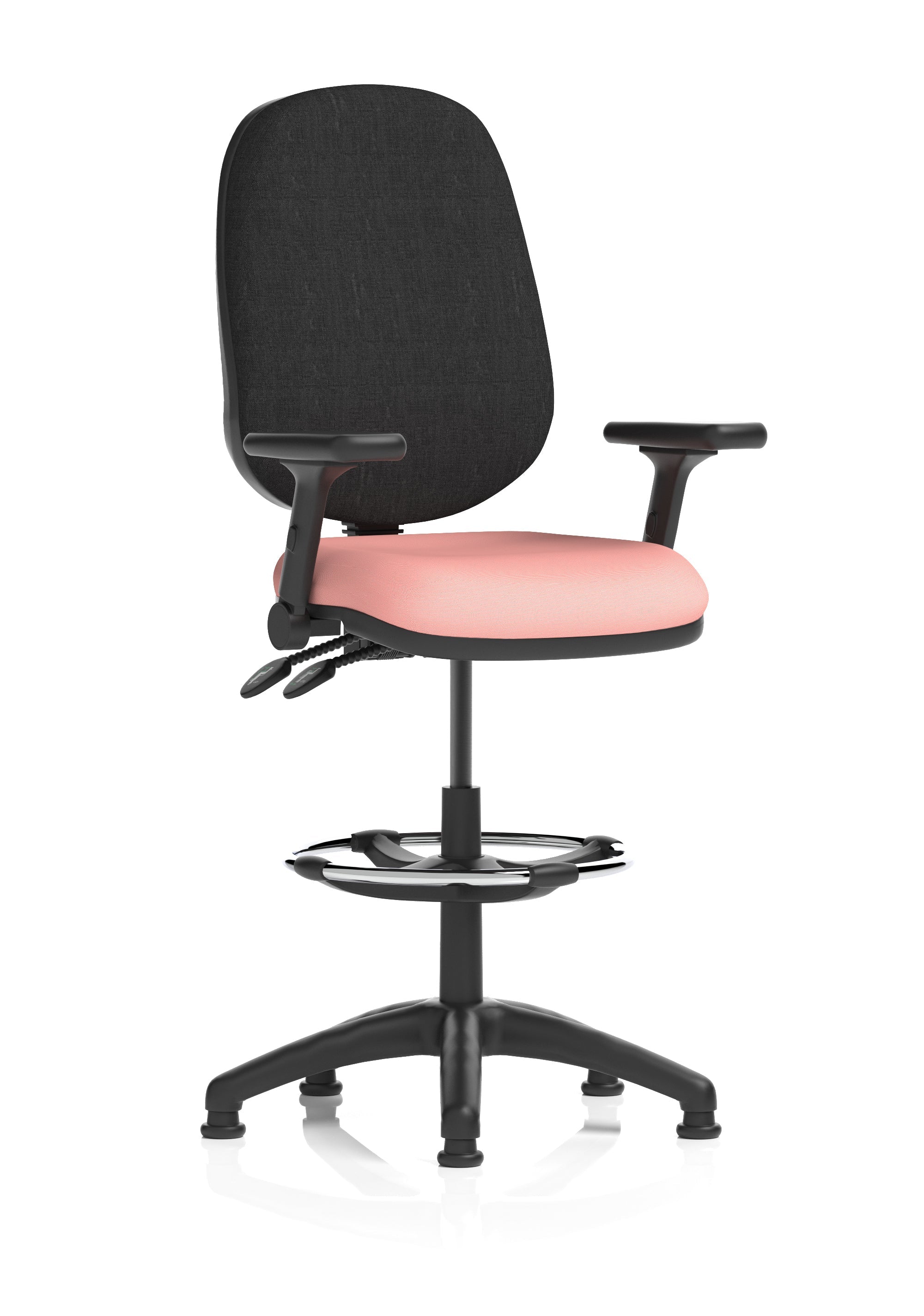 Eclipse Plus II Task Operator Office Chair with Hi Rise Draughtsman Kit In Quest And Rivet Fabric