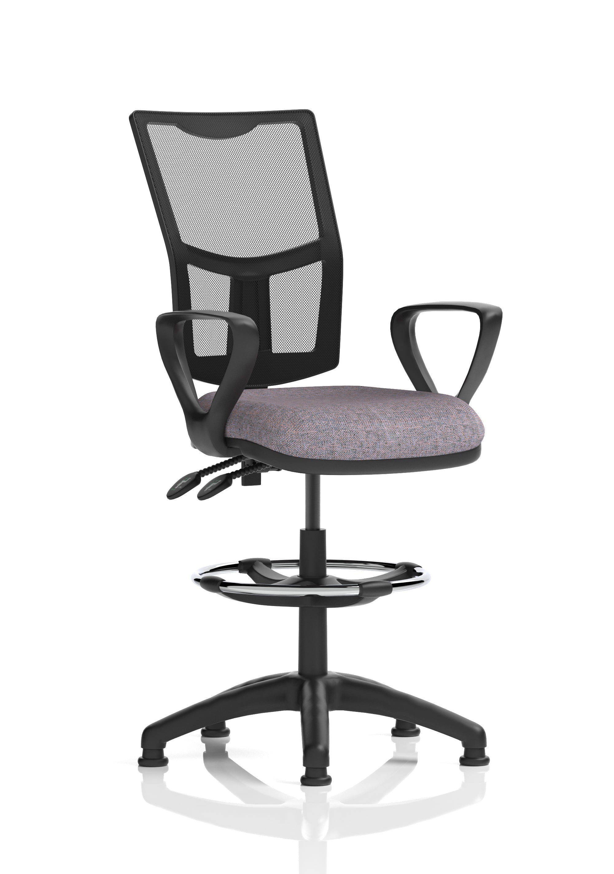 Eclipse Plus II Medium Mesh Back Task Operator Office Chair In Quest And Rivet Fabric