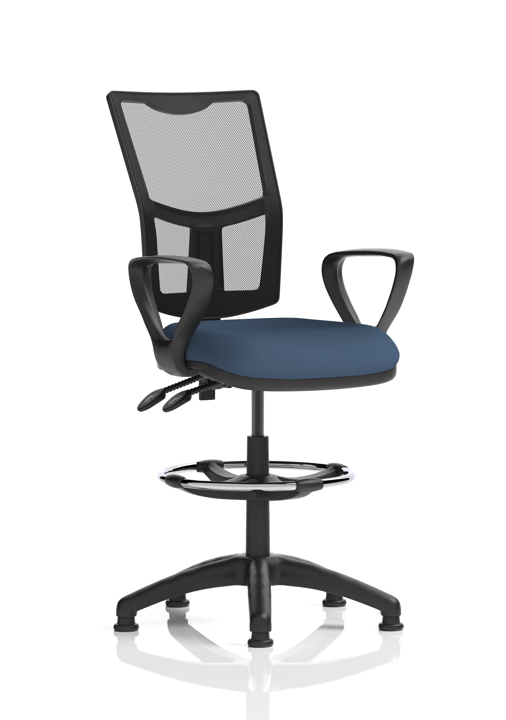 Eclipse Plus II Medium Mesh Back Task Operator Office Chair In Quest And Rivet Fabric