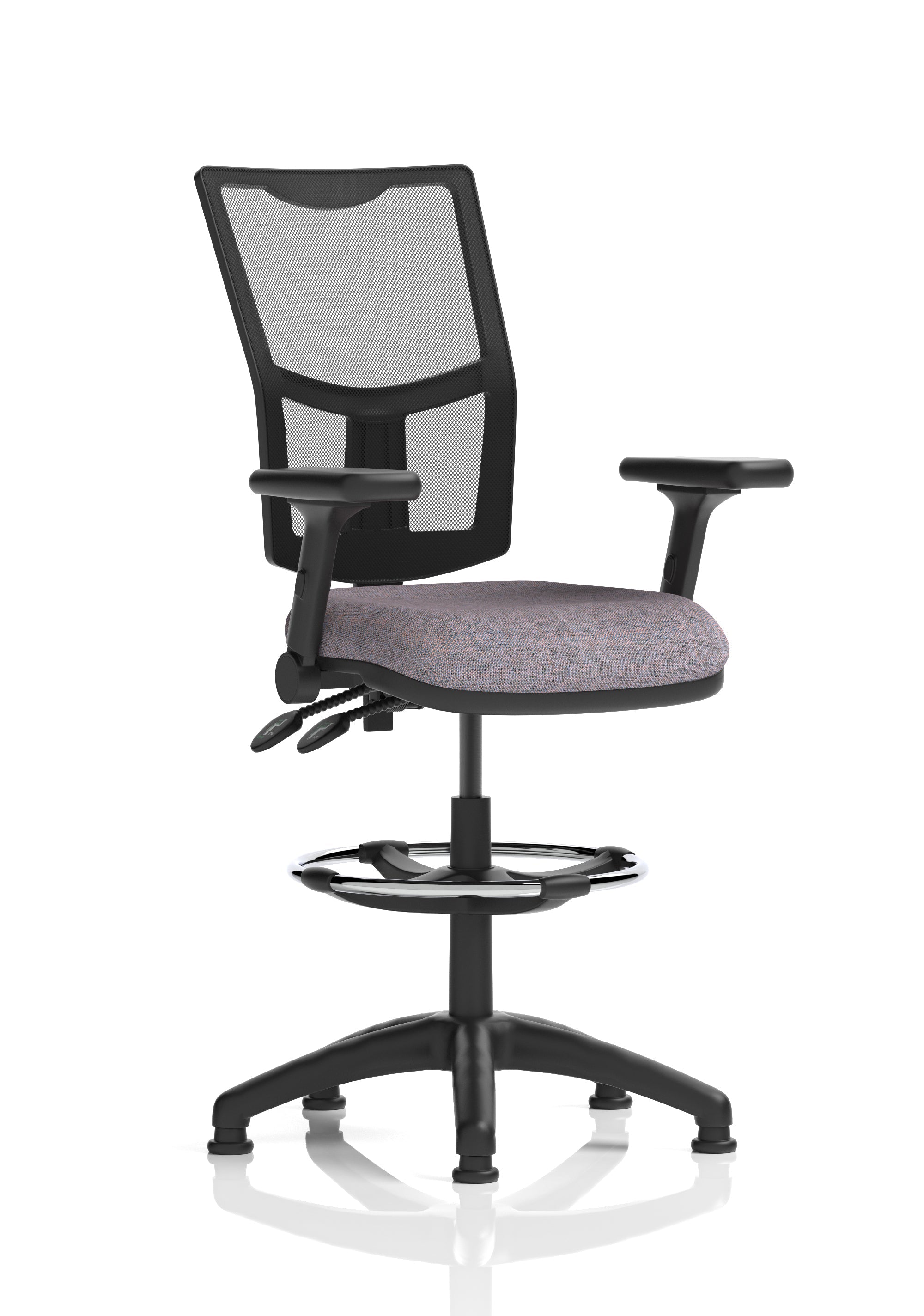 Eclipse Plus II Medium Mesh Back Task Operator Office Chair In Quest And Rivet Fabric