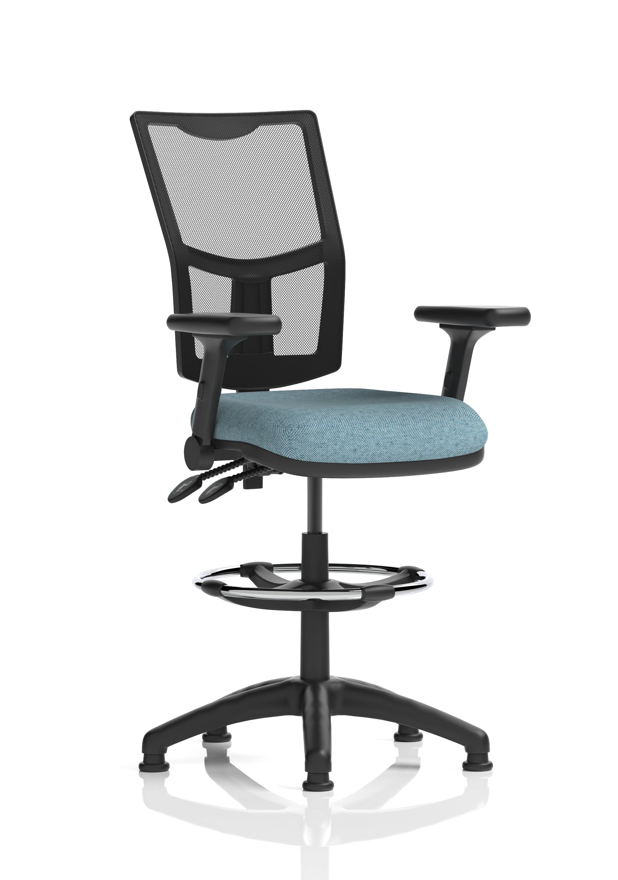 Eclipse Plus II Medium Mesh Back Task Operator Office Chair In Quest And Rivet Fabric