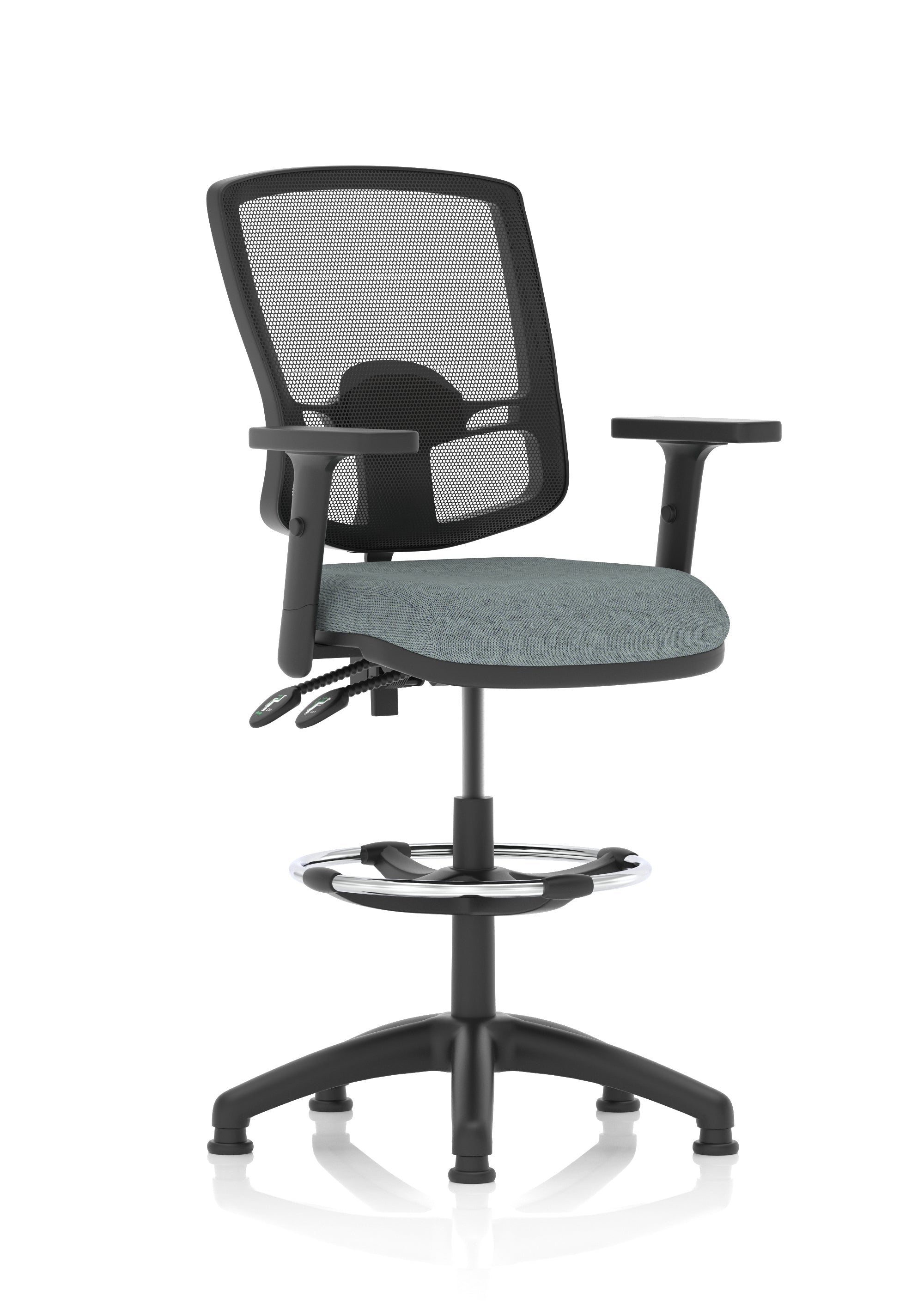 Eclipse Plus II Deluxe Mesh Back Task Operator Office Chair In Quest And Rivet Fabric