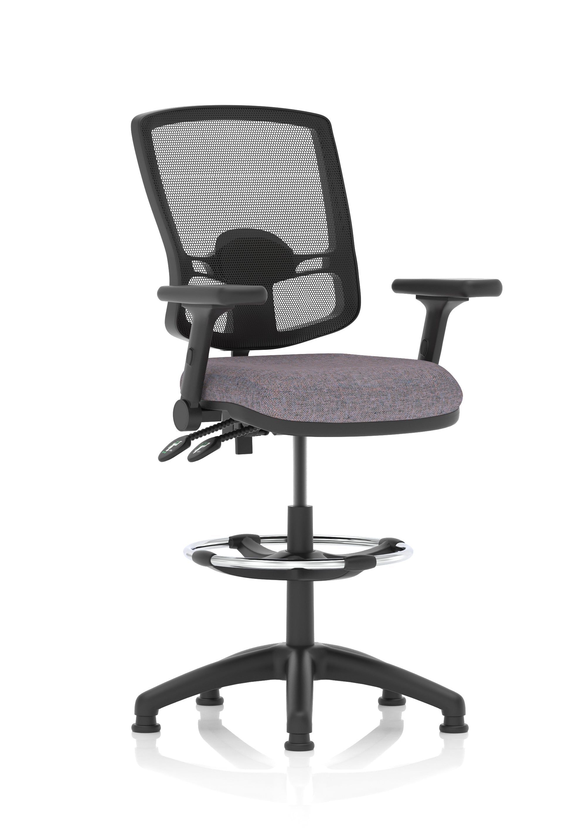 Eclipse Plus II Deluxe Mesh Back Task Operator Office Chair In Quest And Rivet Fabric