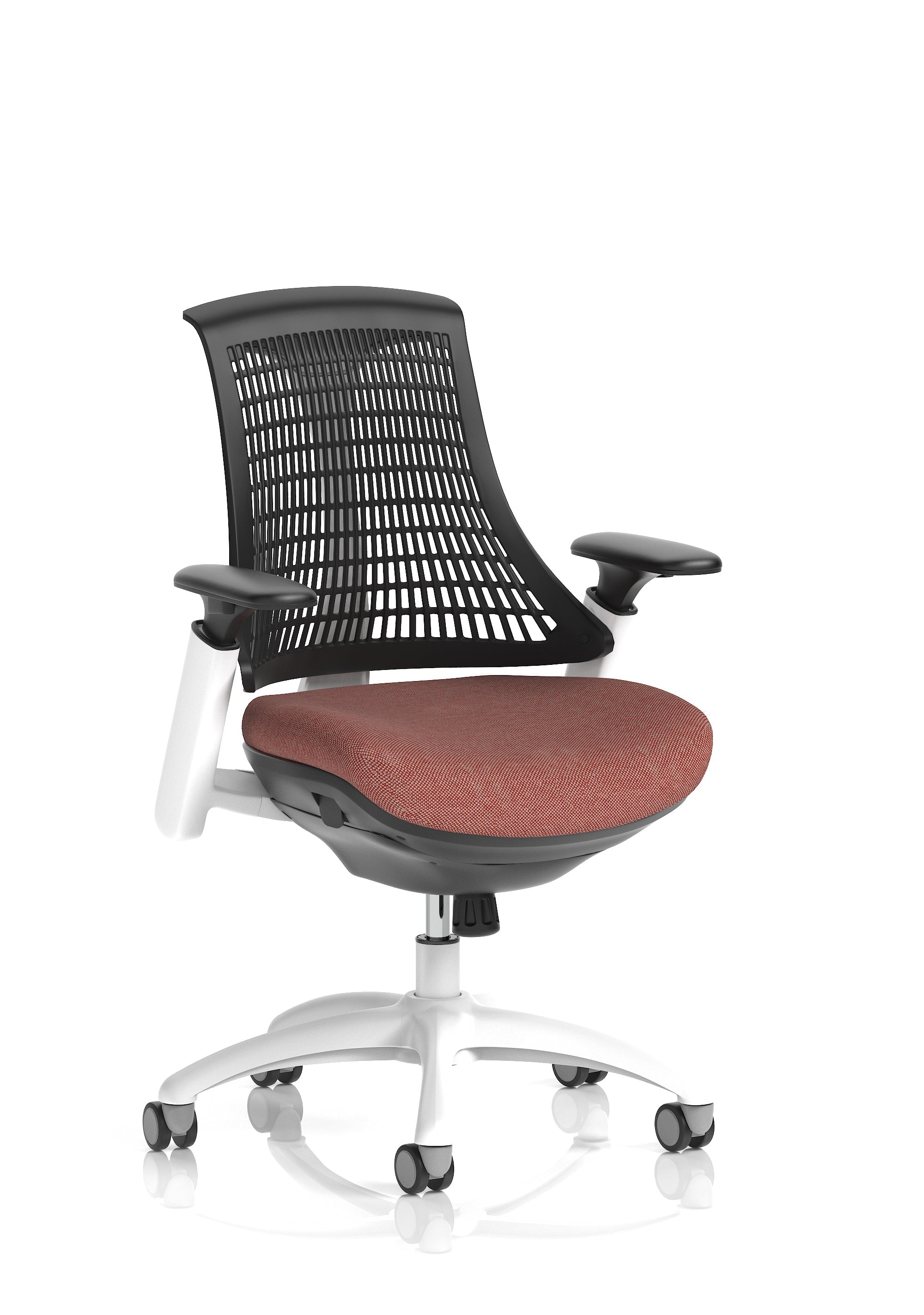 Flex Medium Back White Frame Task Operator Office Chair with Arms