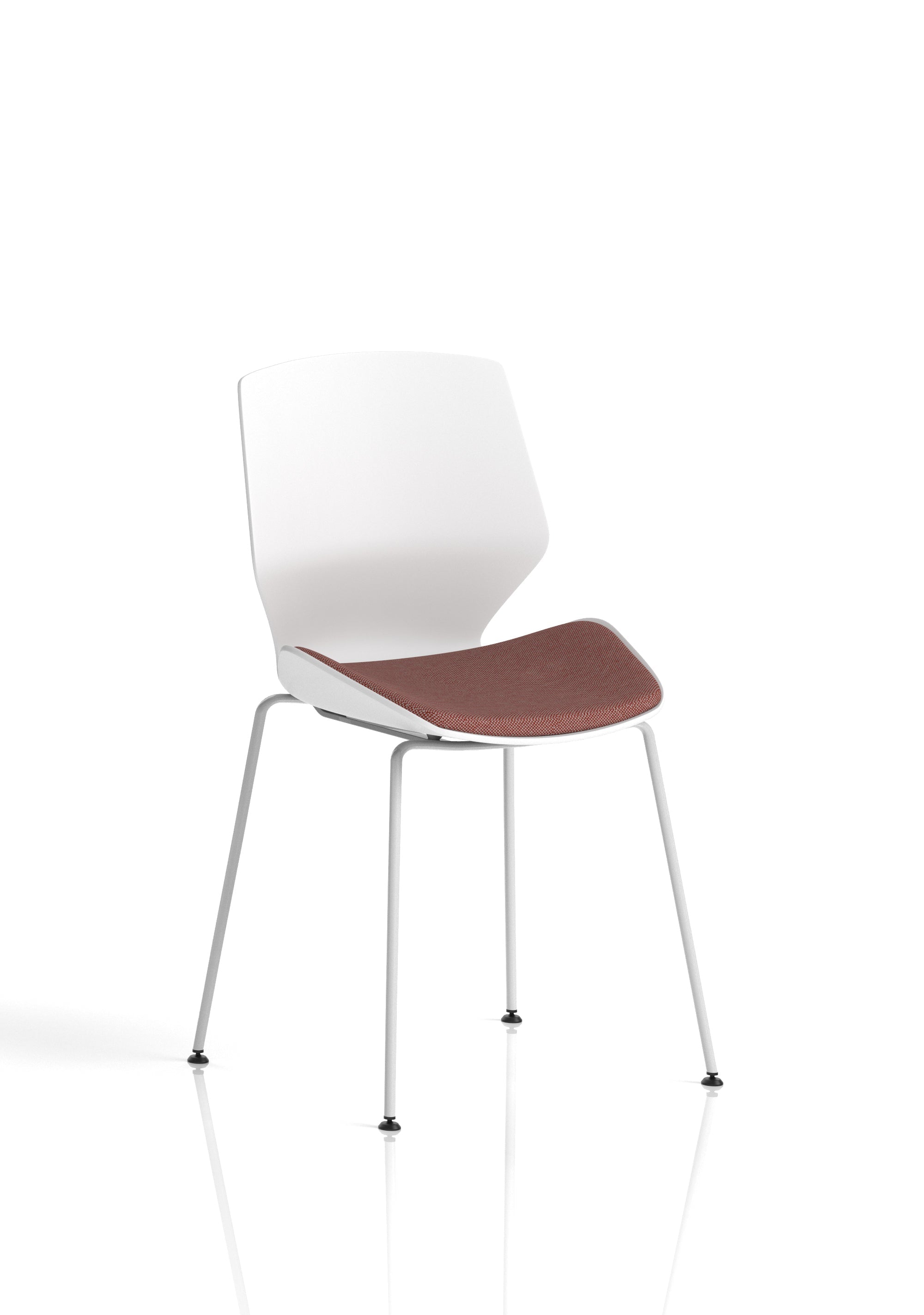 Florence White Frame Fabric Seat Visitor Chair