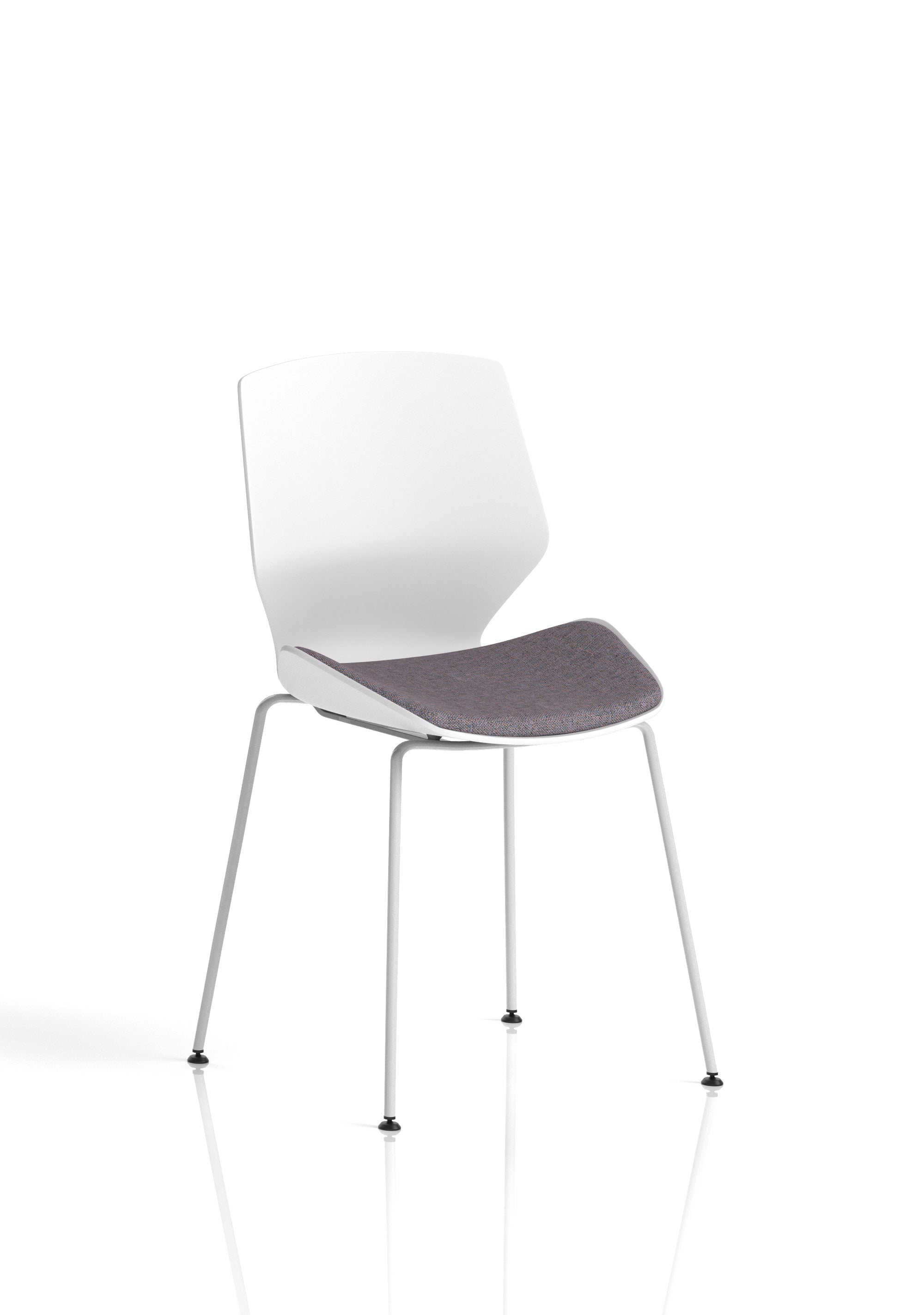 Florence White Frame Fabric Seat Visitor Chair