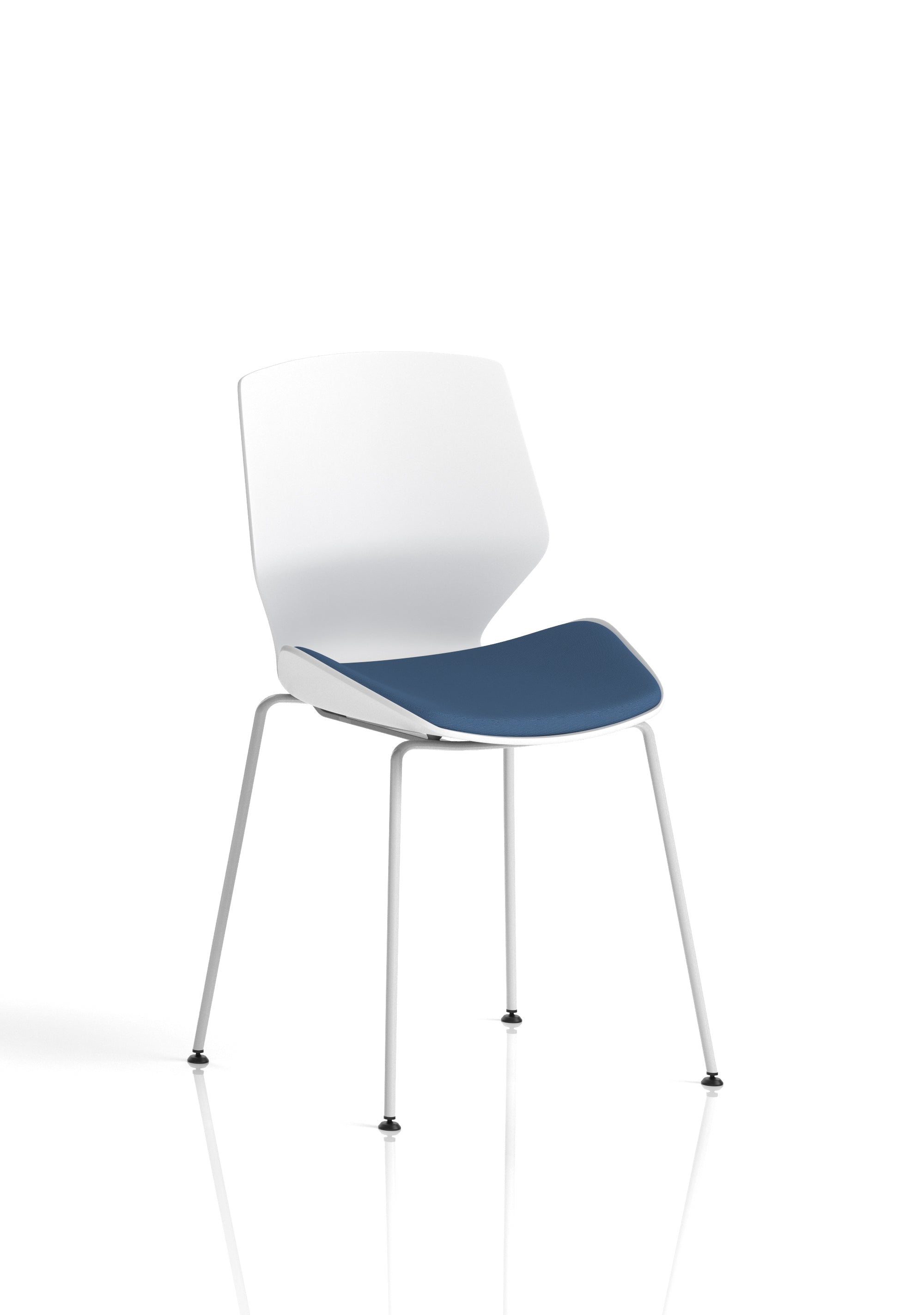 Florence White Frame Fabric Seat Visitor Chair