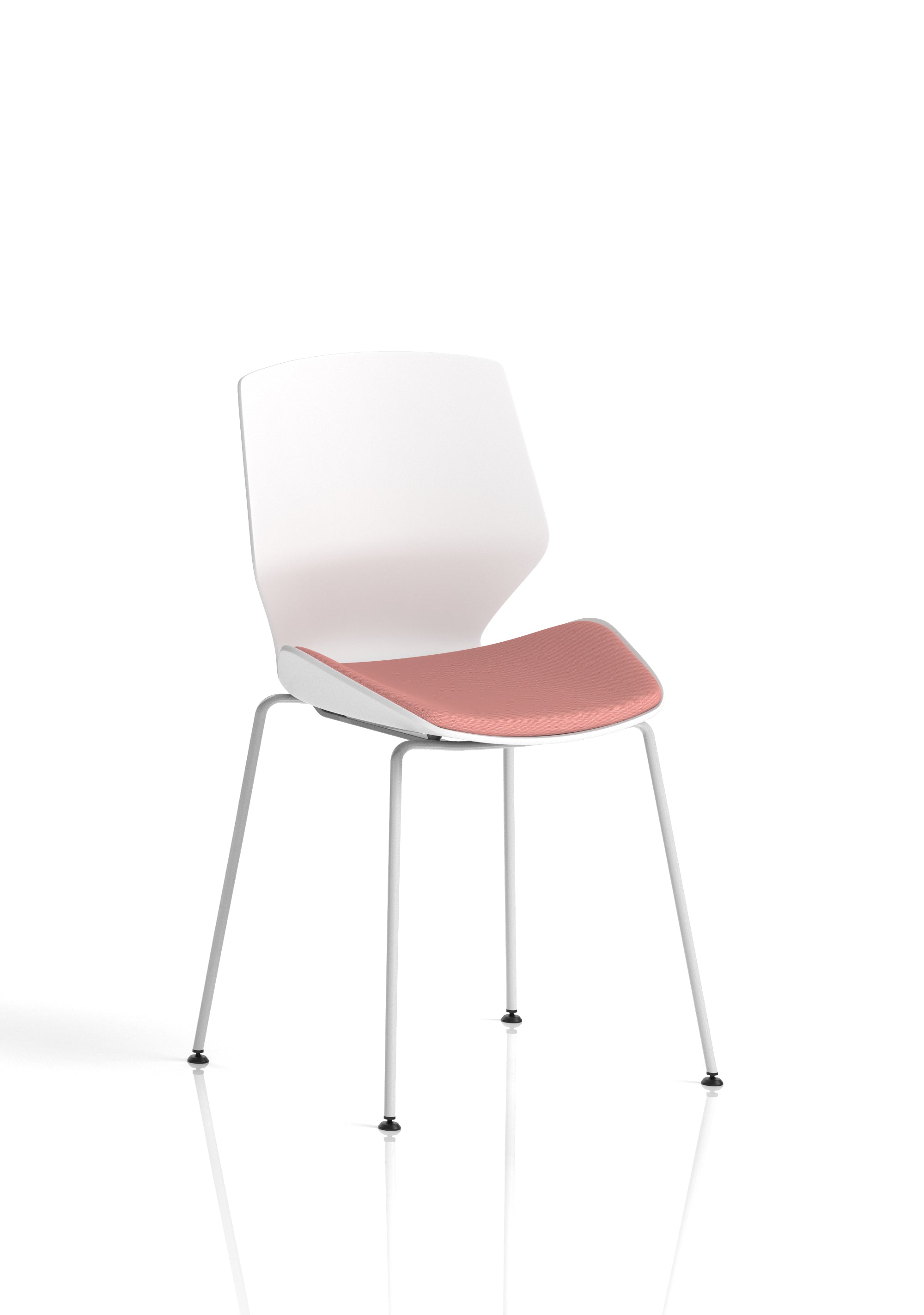 Florence White Frame Fabric Seat Visitor Chair