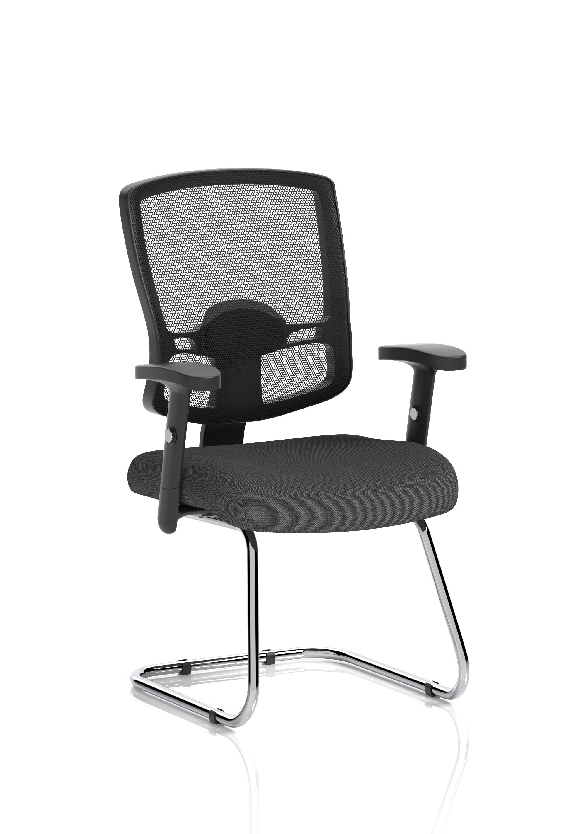 Portland Mesh Back Cantilever Visitor Chair with Arms
