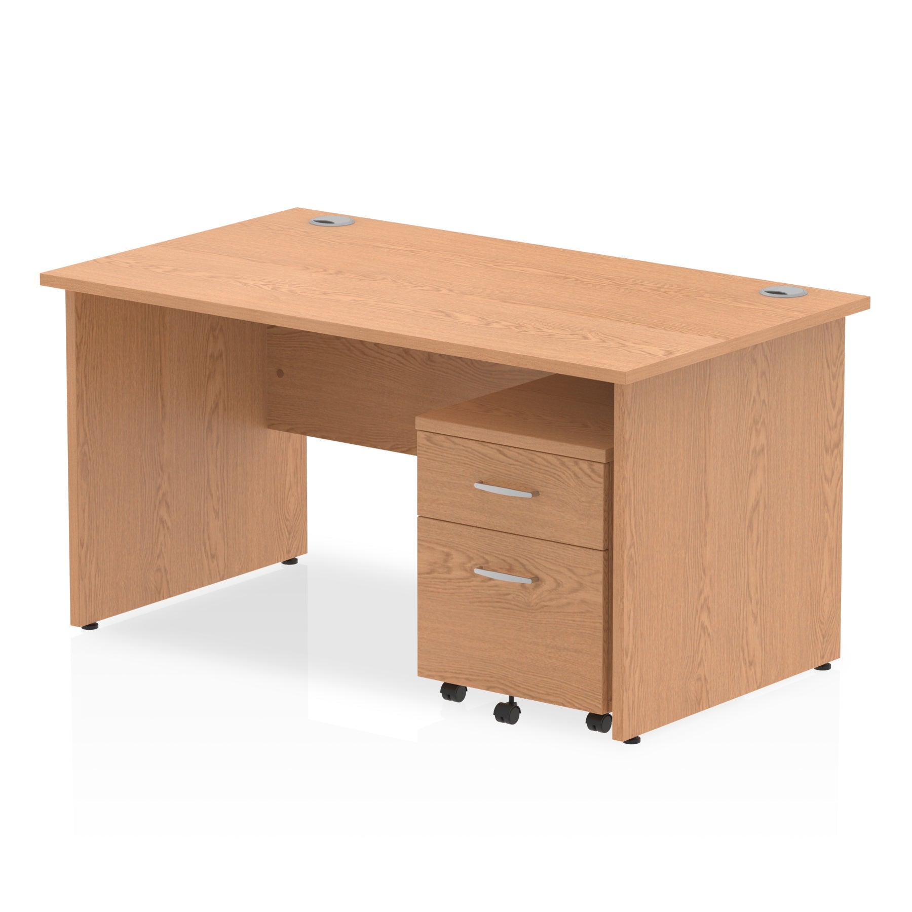 Impulse Panel End Straight Desk With Mobile Pedestal