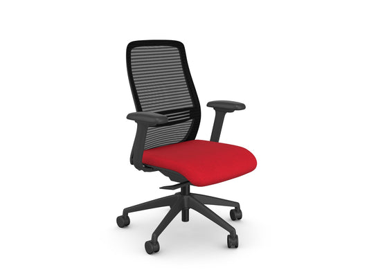 NV mesh chair finished with red medley seat - New Image Office Design Ltd