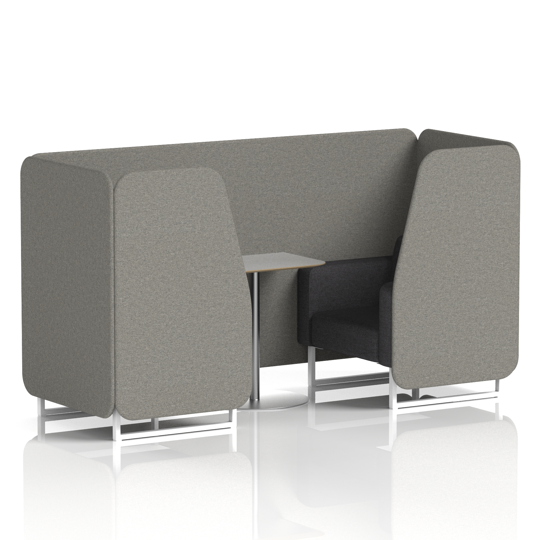 Brixworth Booth With White Legs And Grey Table In Two Tone