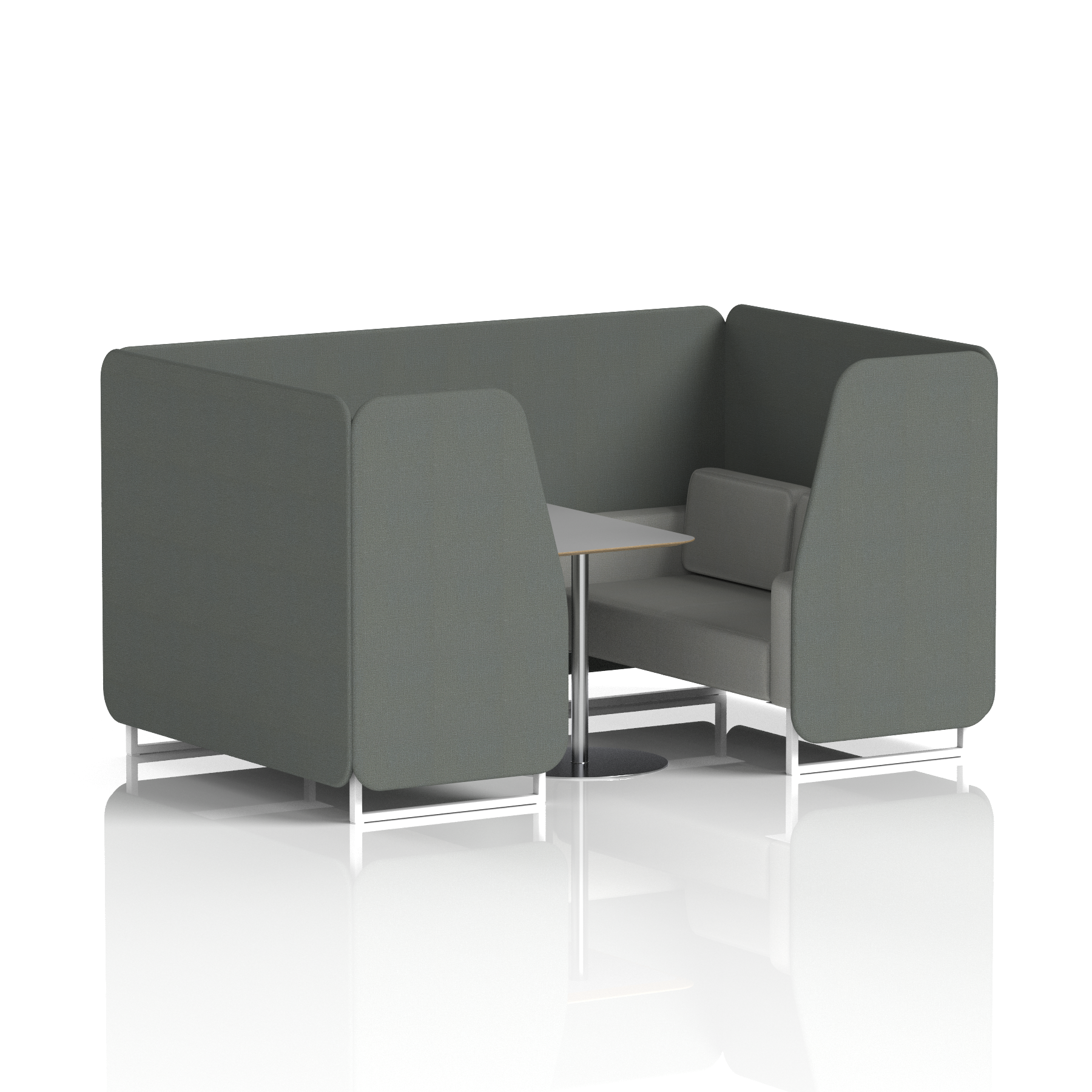 Brixworth Booth With White Legs And Grey Table In Two Tone