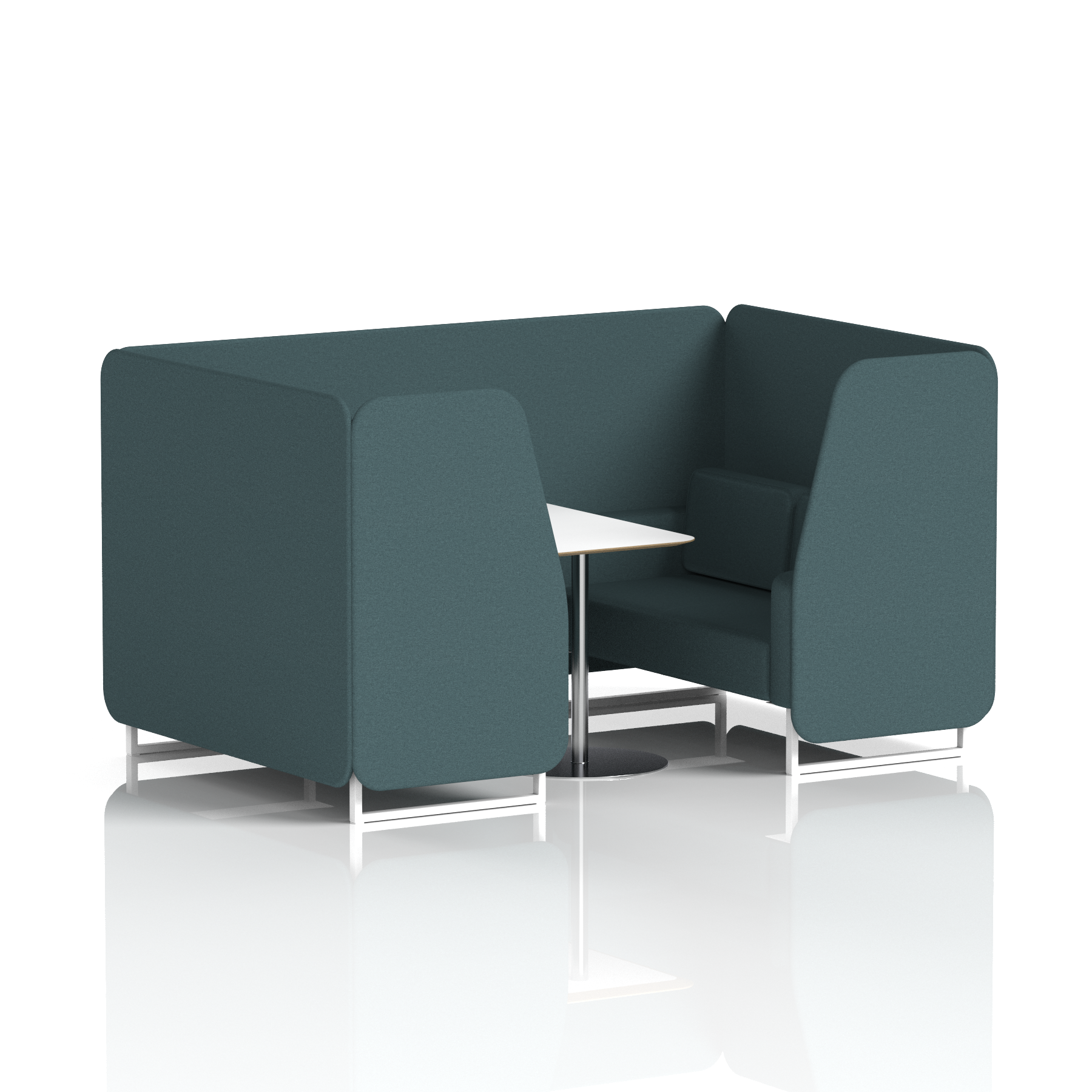 Brixworth Booth With White Legs And White Table In Single Tone