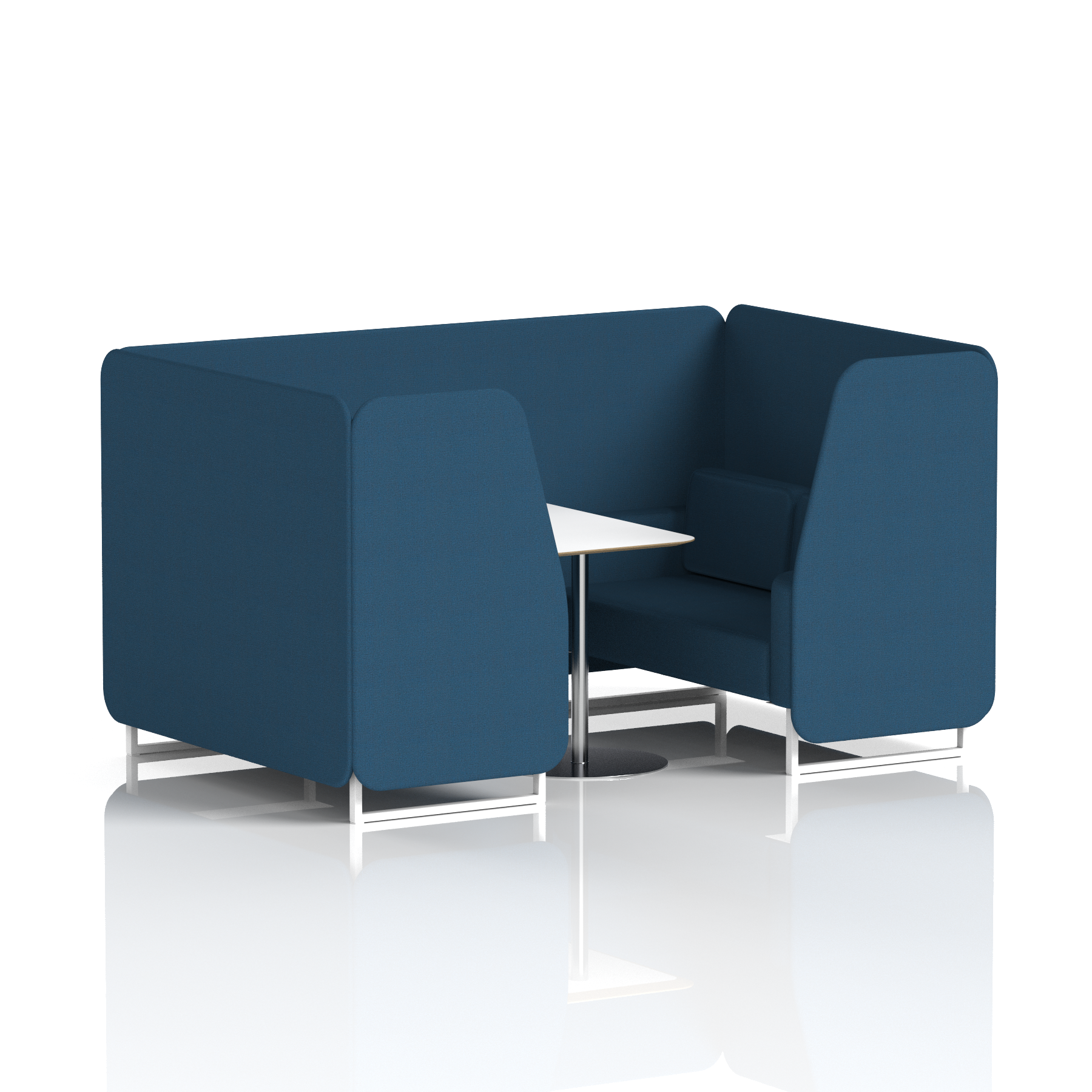 Brixworth Booth With White Legs And White Table In Single Tone