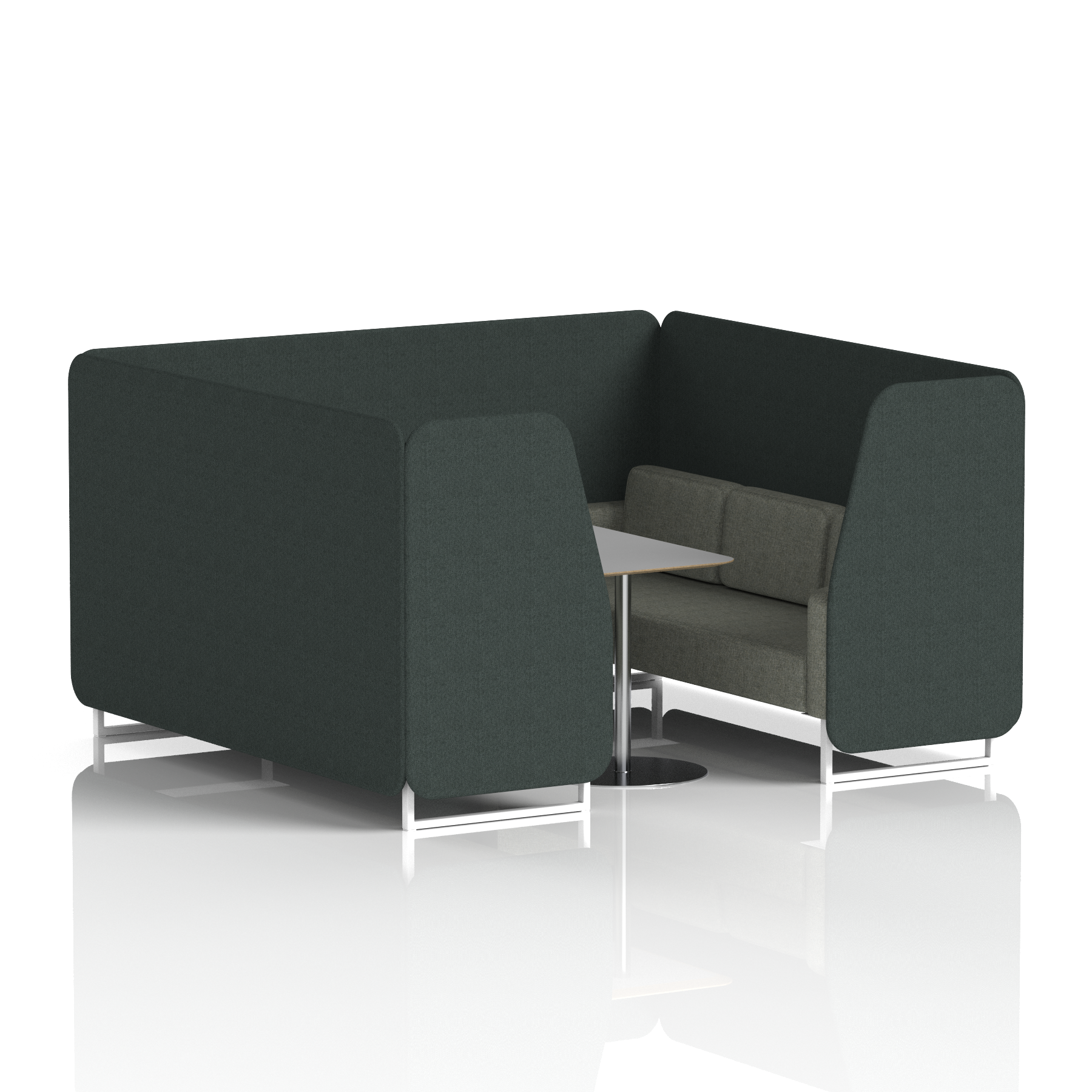 Brixworth Booth With White Legs And Grey Table In Two Tone