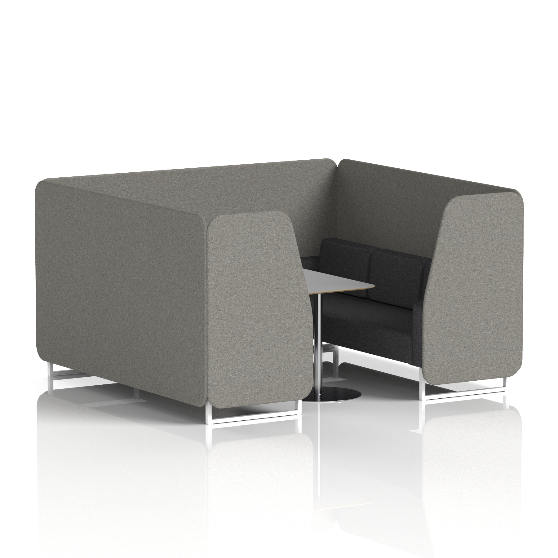 Brixworth Booth With White Legs And Grey Table In Two Tone