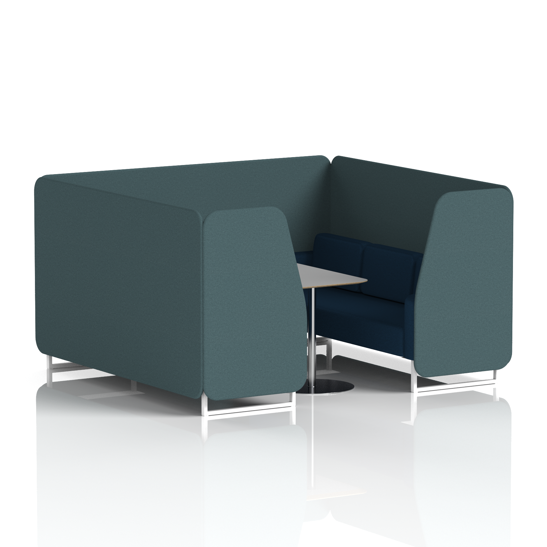 Brixworth Booth With White Legs And Grey Table In Two Tone